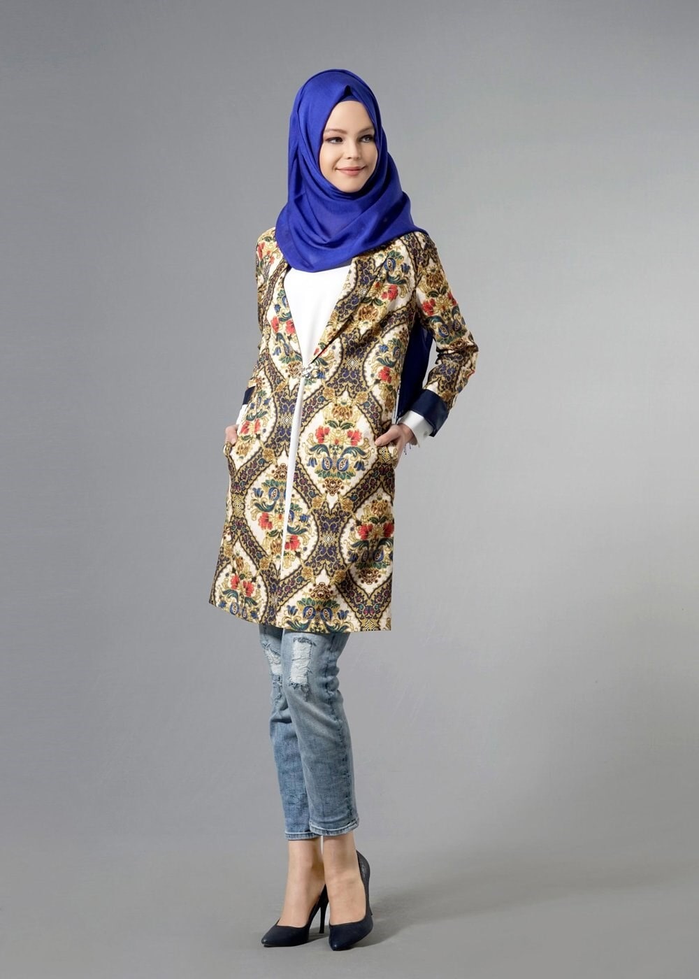 Tesettür giyim LACİVERT 4507 Almina Tesettür 30011 Ceket 38/44