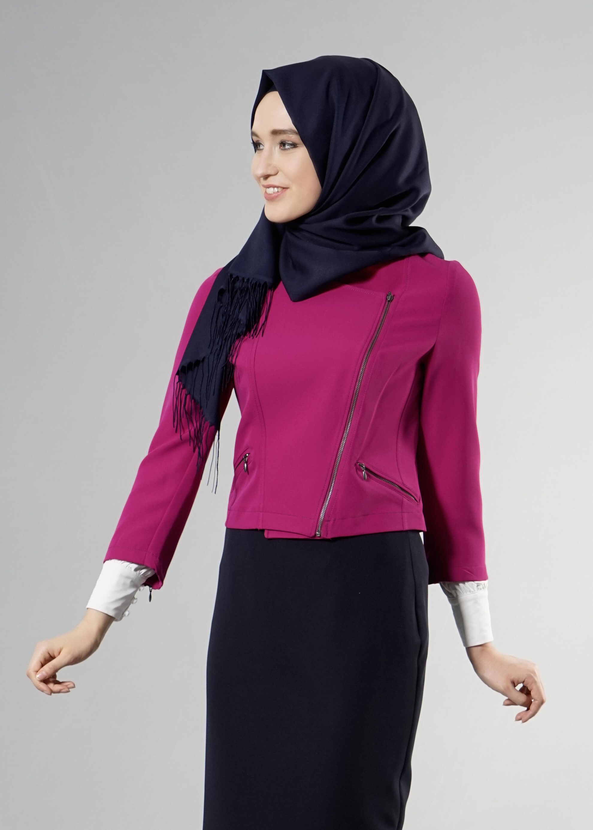Tesettür giyim FUŞYA 4517 Dilma Tesettür 43551 Ceket 36/42(38)