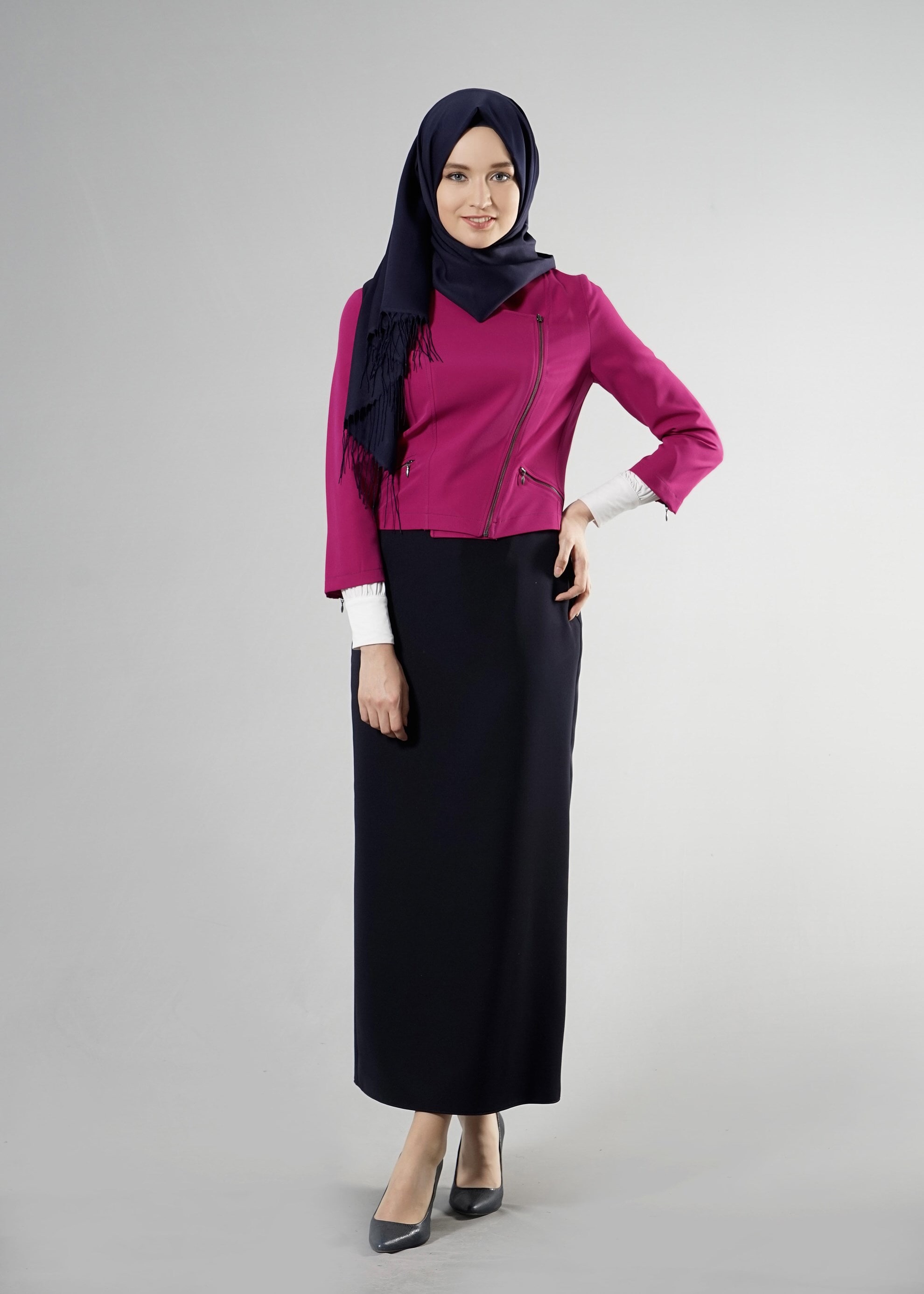 Tesettür giyim FUŞYA 4517 Dilma Tesettür 43551 Ceket 36/42(38)