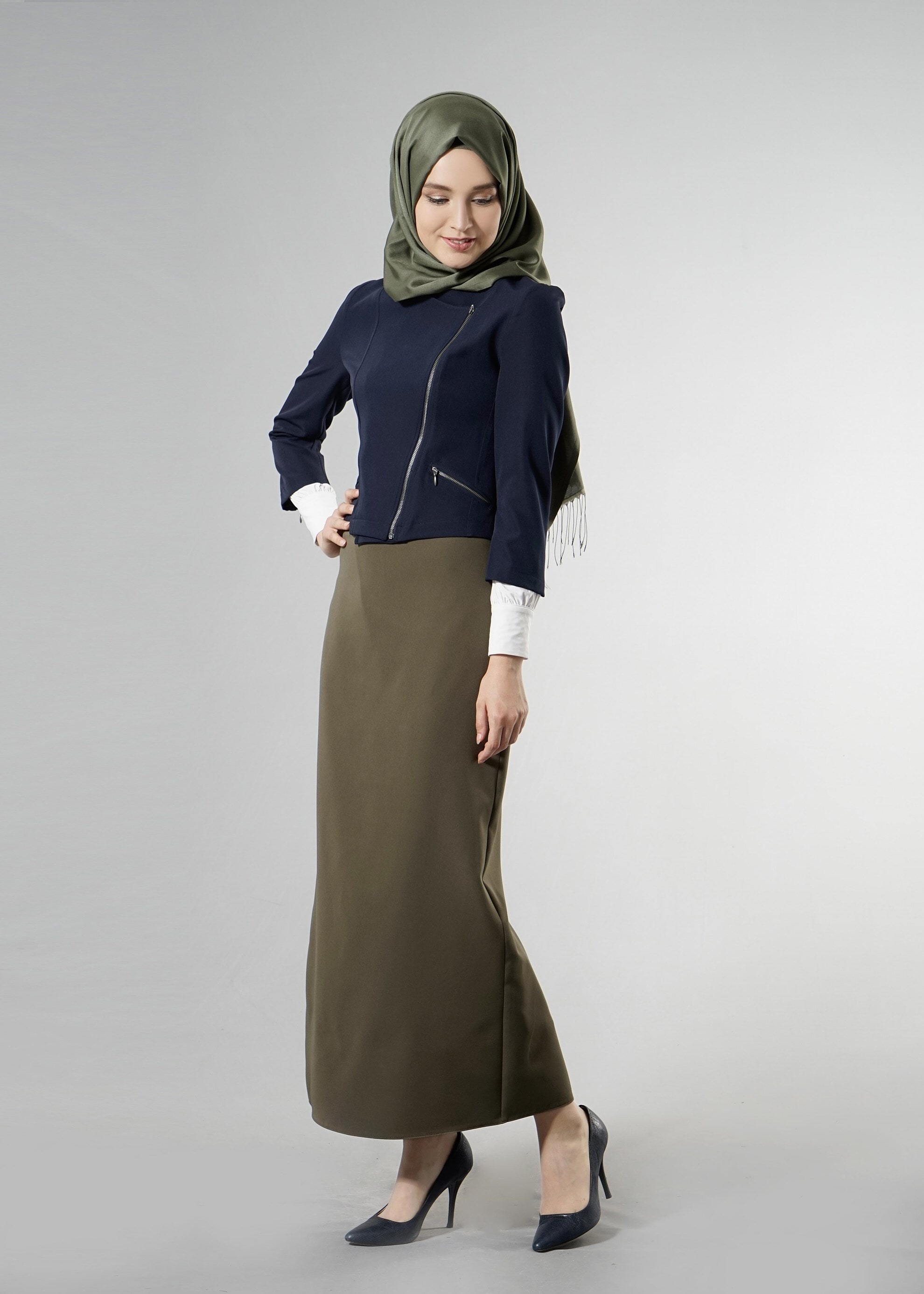Vêtements hijab BLEU MARINE 4517 Dilma Tesettür 43551 Ceket 36/42(38)