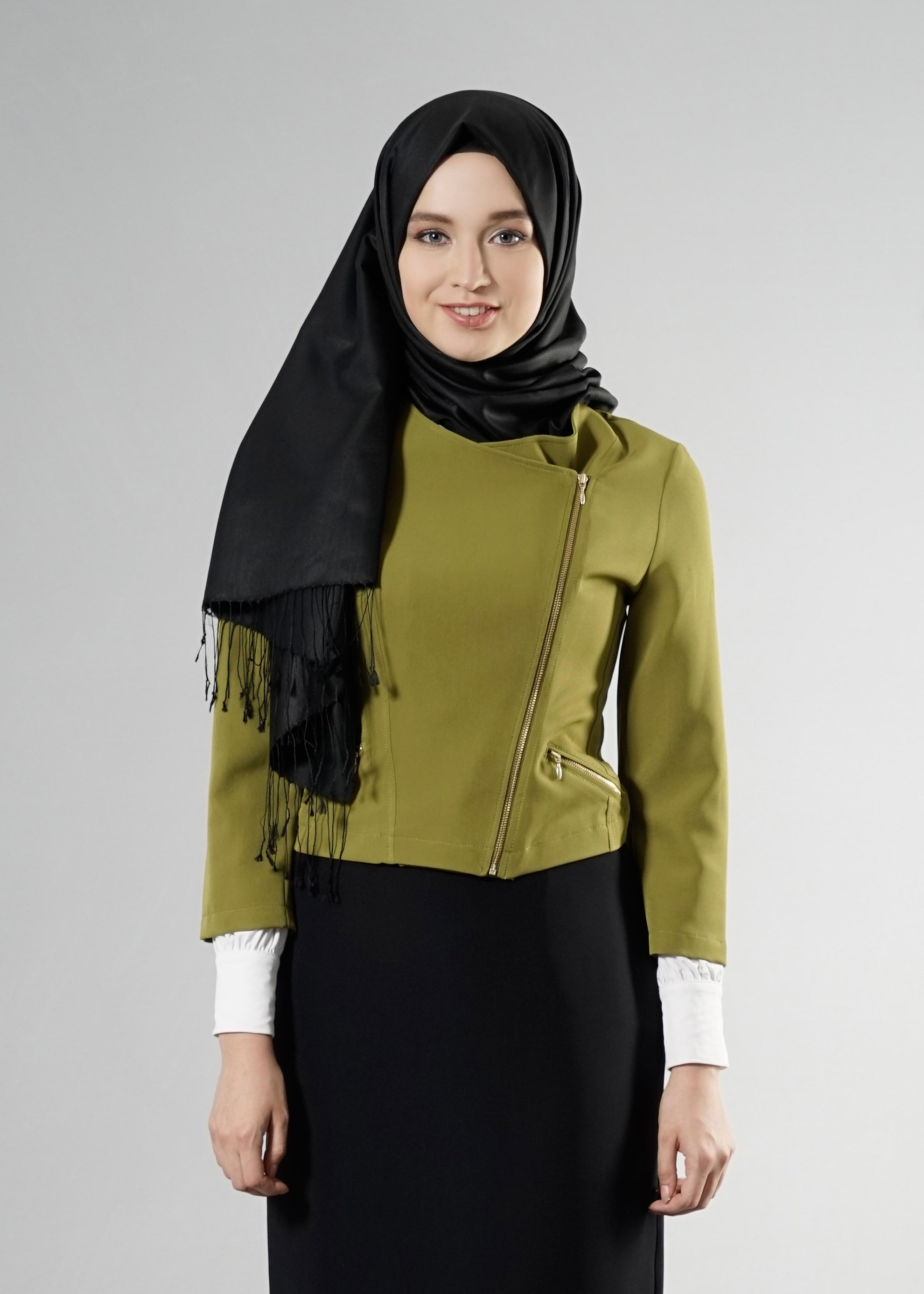 Tesettür giyim YEŞİL 4517 Dilma Tesettür 43551 Ceket 36/42(38)