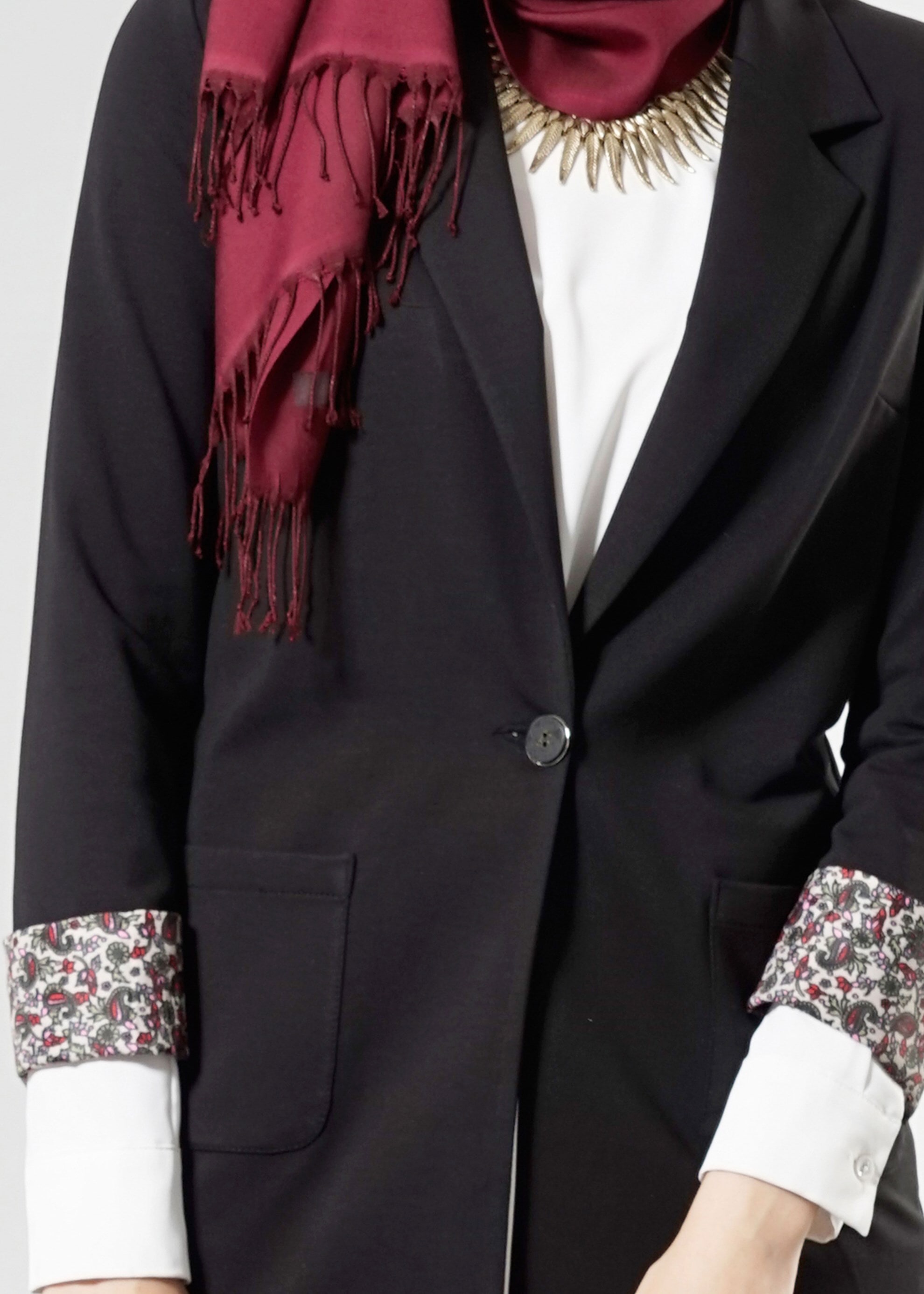 Tesettür giyim SİYAH 4524 Hilda Tesettür Ceket 36/44(38-40) TEK42