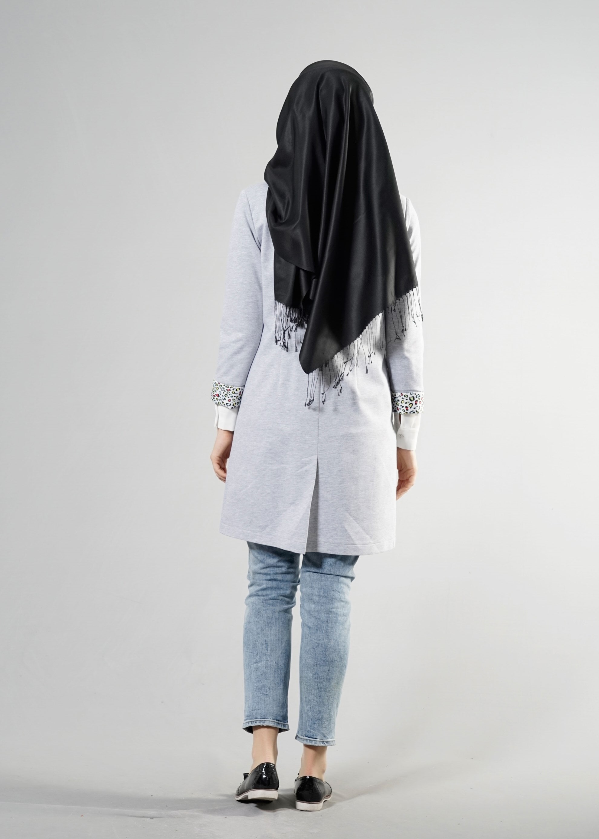 Tesettür giyim GRİ 4524 Hilda Tesettür Ceket 36/44(38-40) TEK42