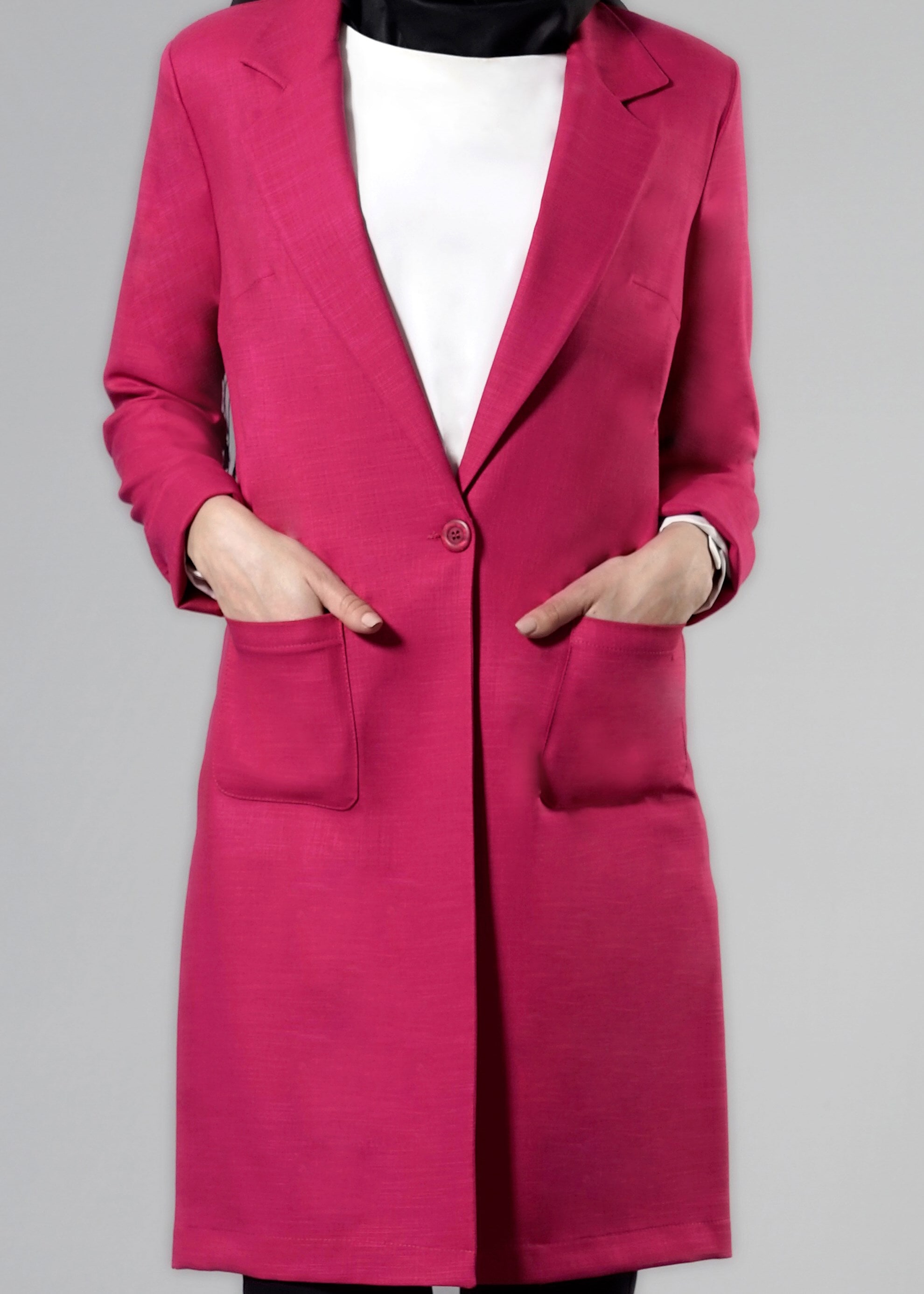 Tesettür giyim FUŞYA 4525 New Shine Tesettür Ceket 38/46 TEK40