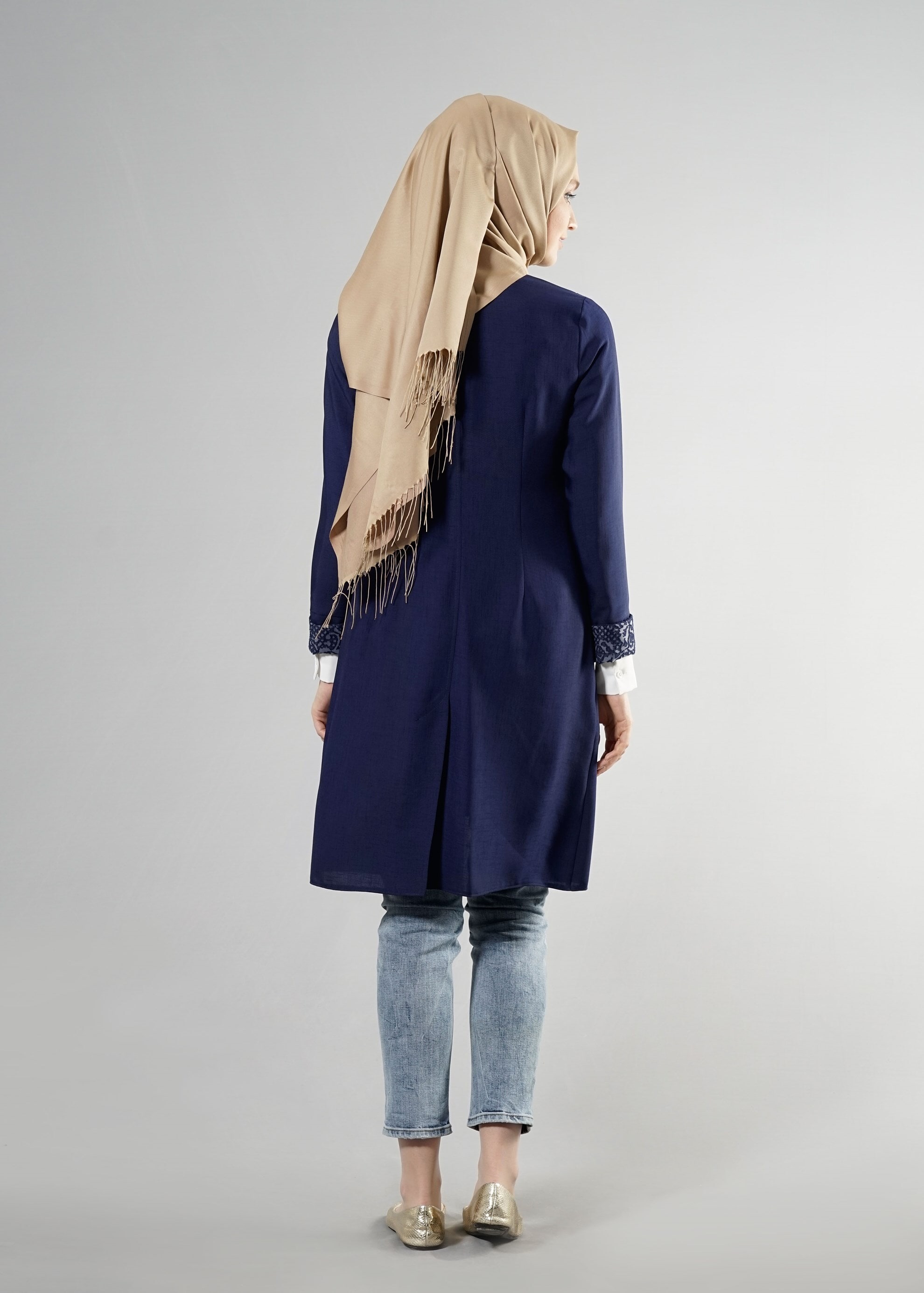 Tesettür giyim LACİVERT 4527 Yoga Tesettür Ceket 38/44 TEK40