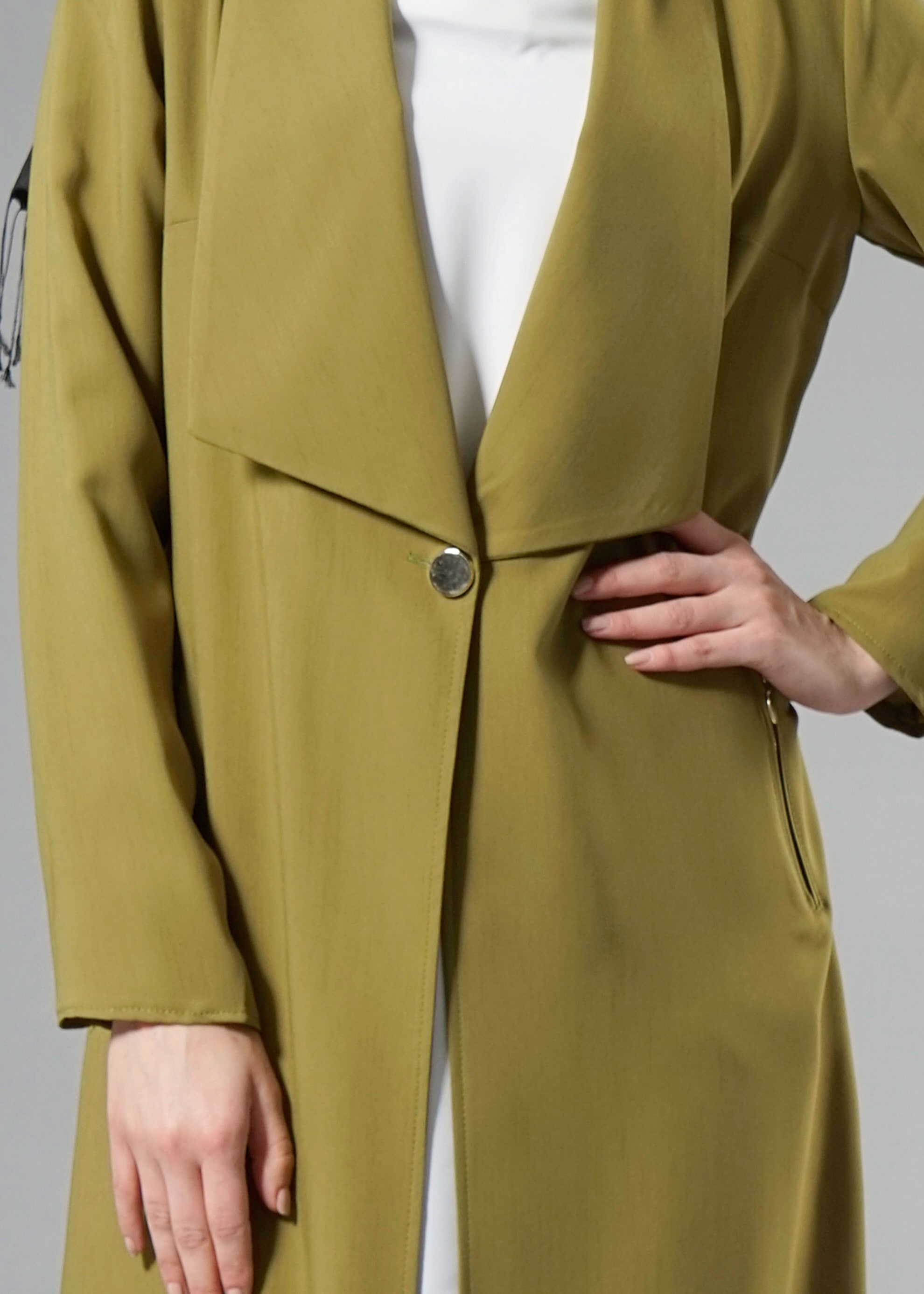 Tesettür giyim YEŞİL 4530 Defne Tesettür Ceket 38/46 TEK40