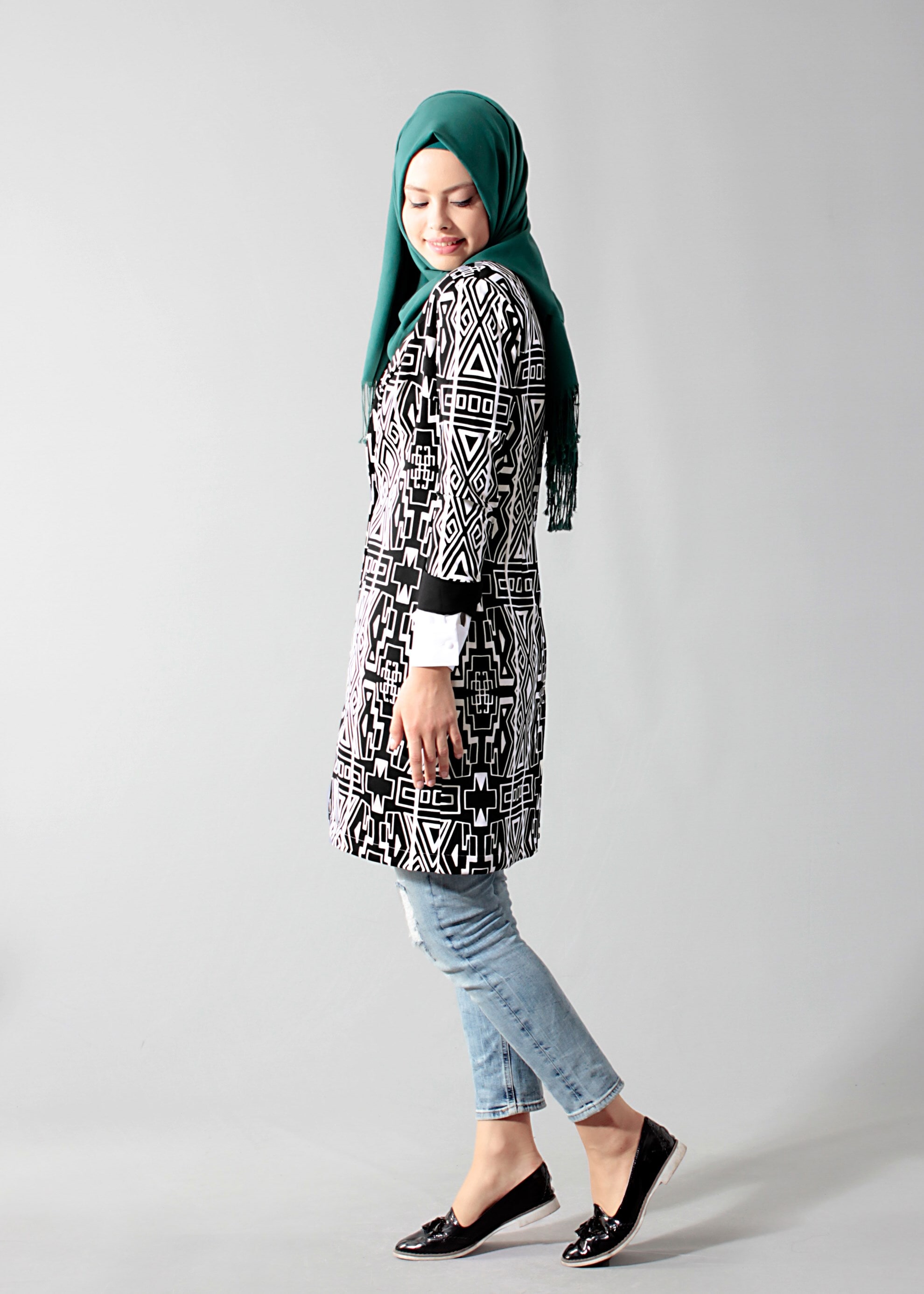 Tesettür giyim SİYAH 4580 DALGIÇ 9566 CEKET 38/44