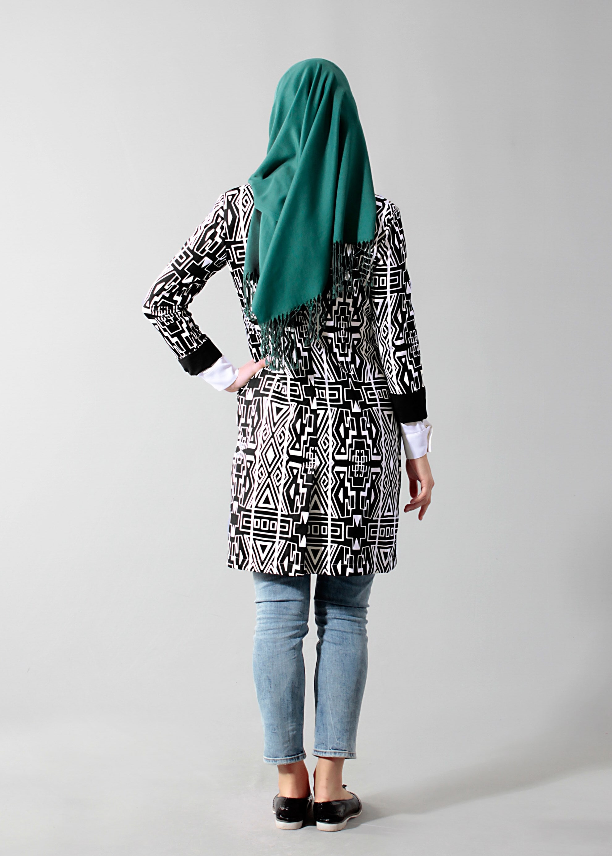 Tesettür giyim SİYAH 4580 DALGIÇ 9566 CEKET 38/44