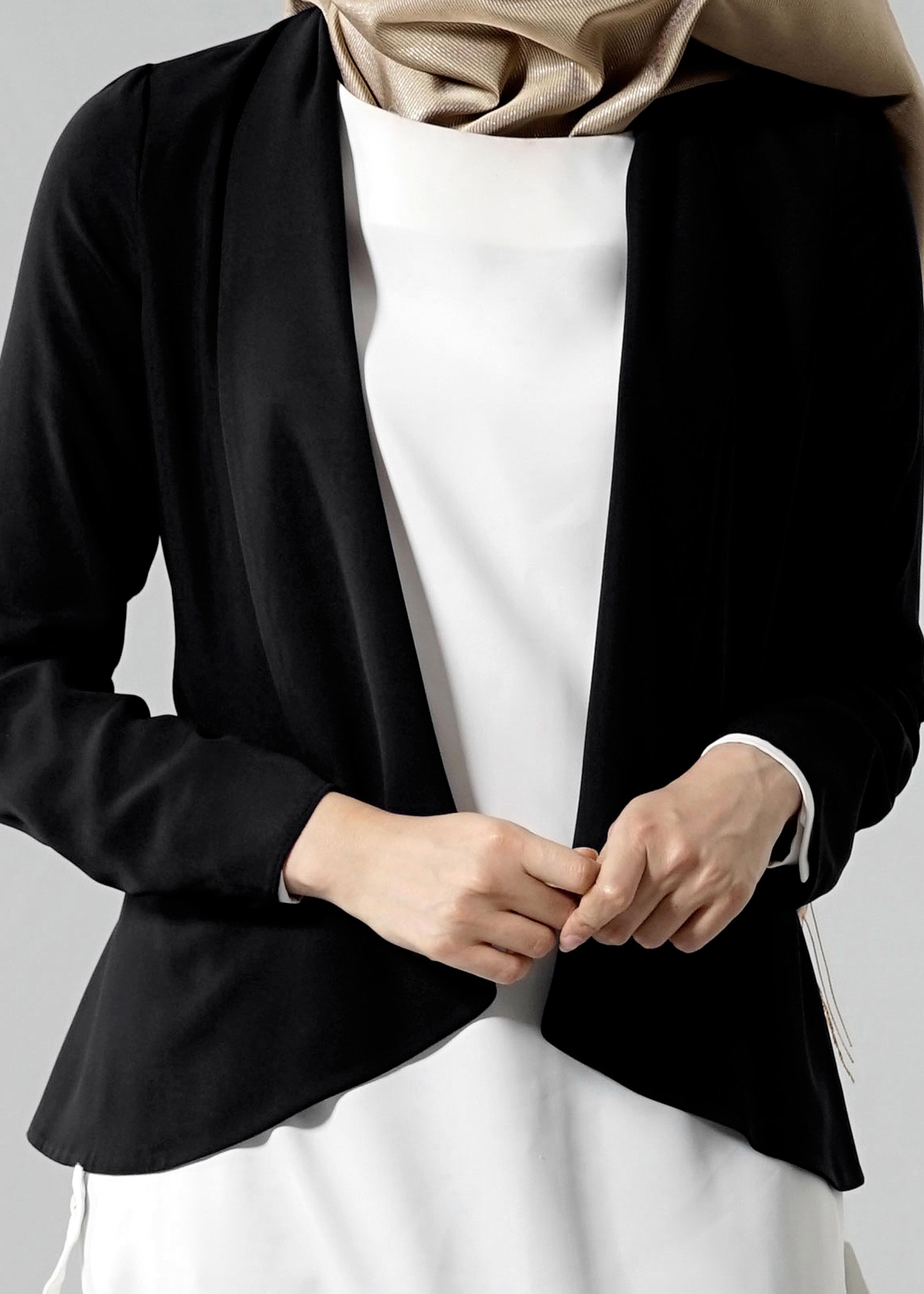 Tesettür giyim SİYAH 4615 6277 Tesettür Ceket 36/42 TEK38