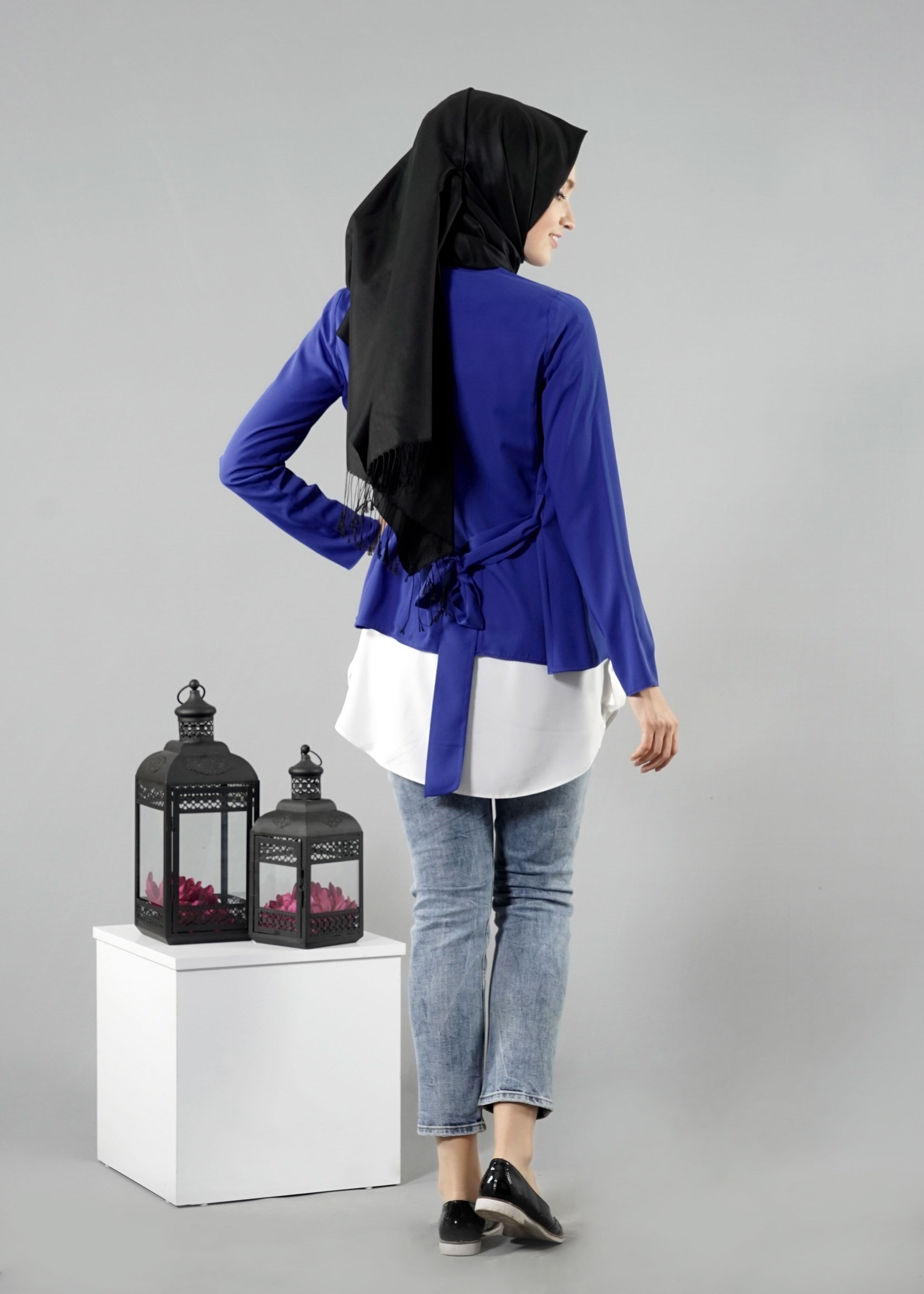 Tesettür giyim LACİVERT 4615 6277 Tesettür Ceket 36/42 TEK38