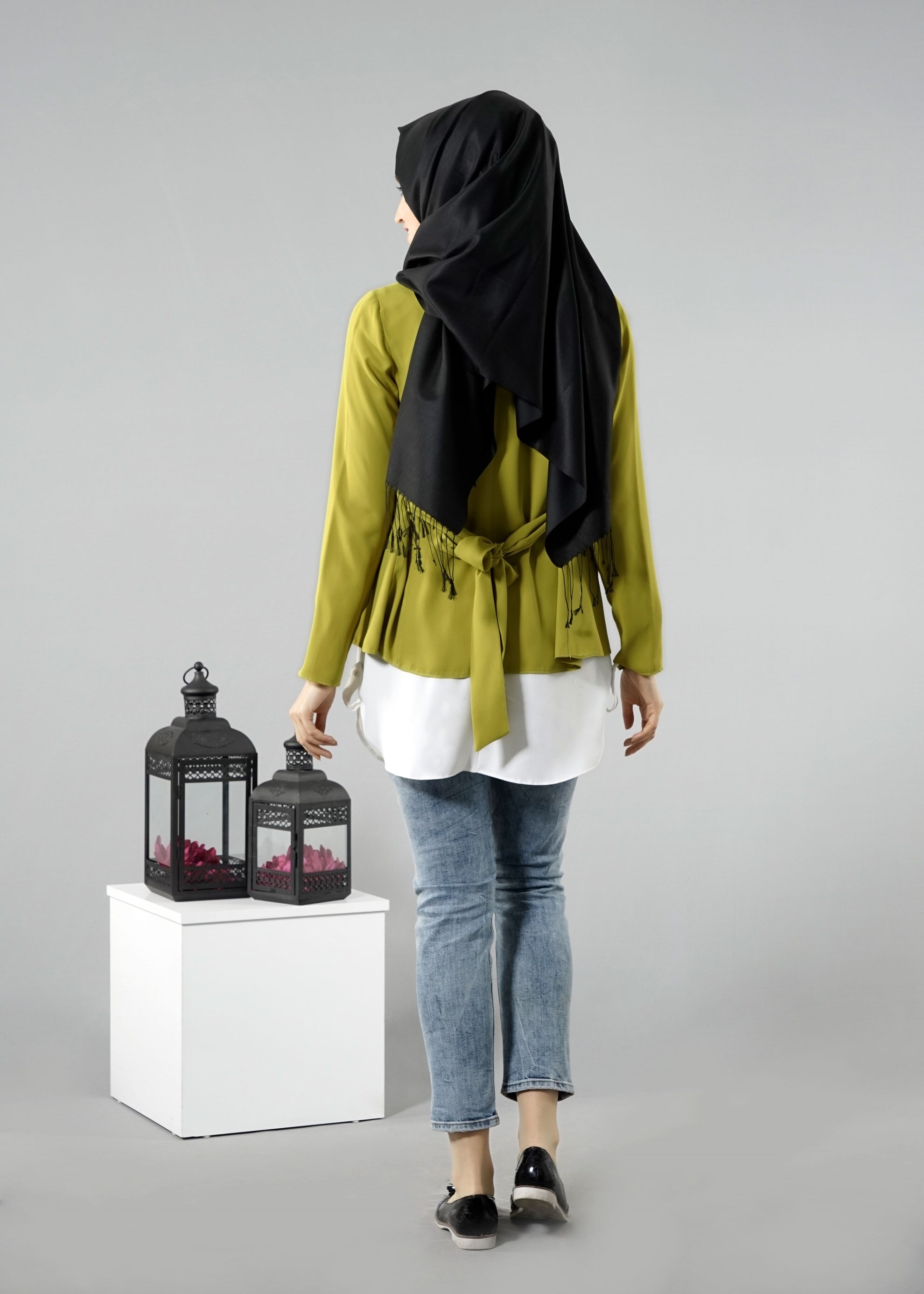 Tesettür giyim YEŞİL 4615 6277 Tesettür Ceket 36/42 TEK38