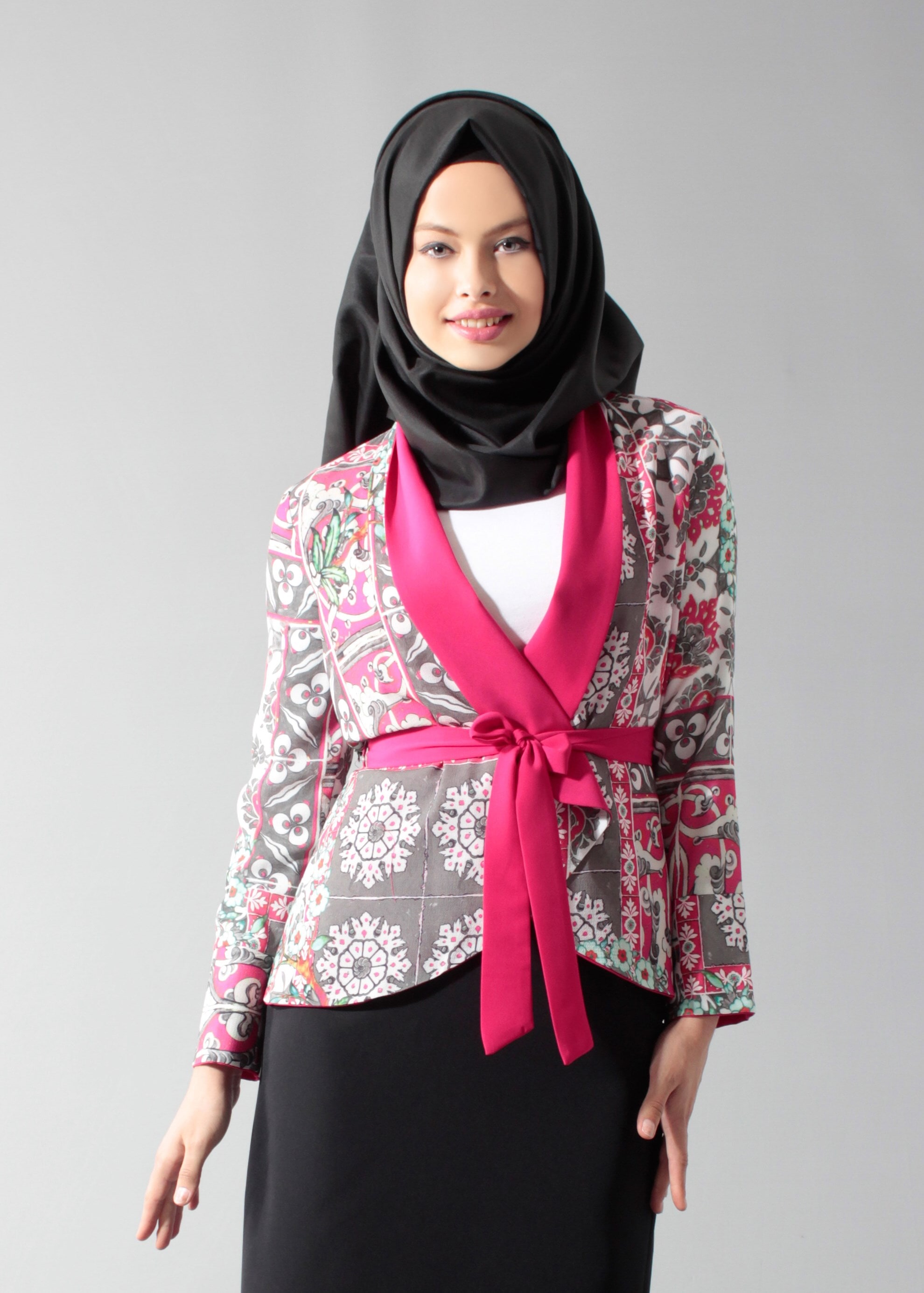 Tesettür giyim FUŞYA 4650 Burble Crep 7934 Tesettür Ceket 36/42(38) TEK40