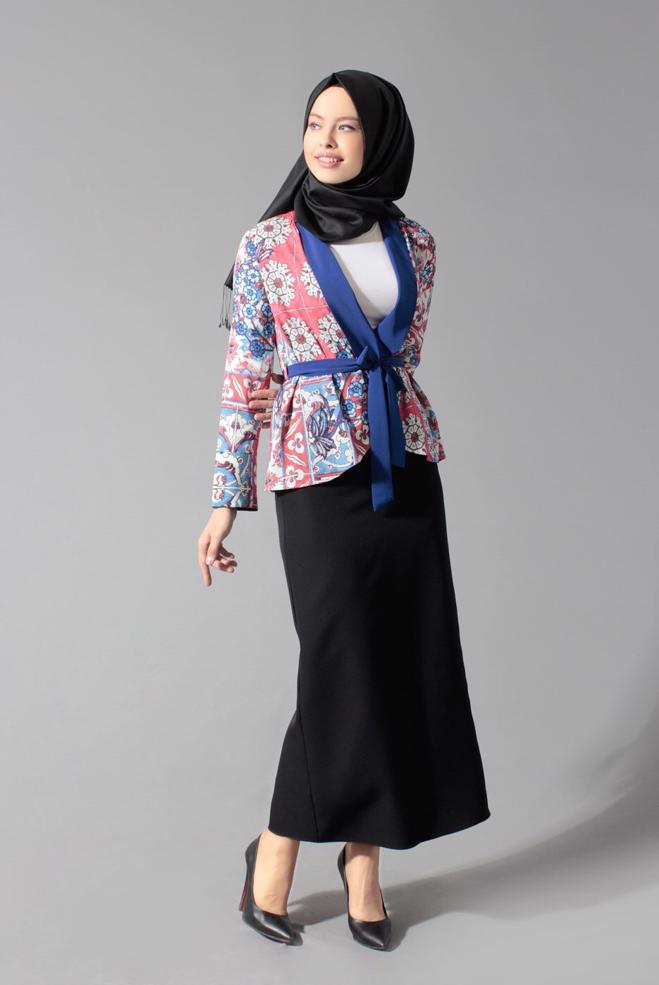 Tesettür giyim MERCAN 4650 Burble Crep 7934 Tesettür Ceket 36/42(38) TEK40 - ALVİNA
