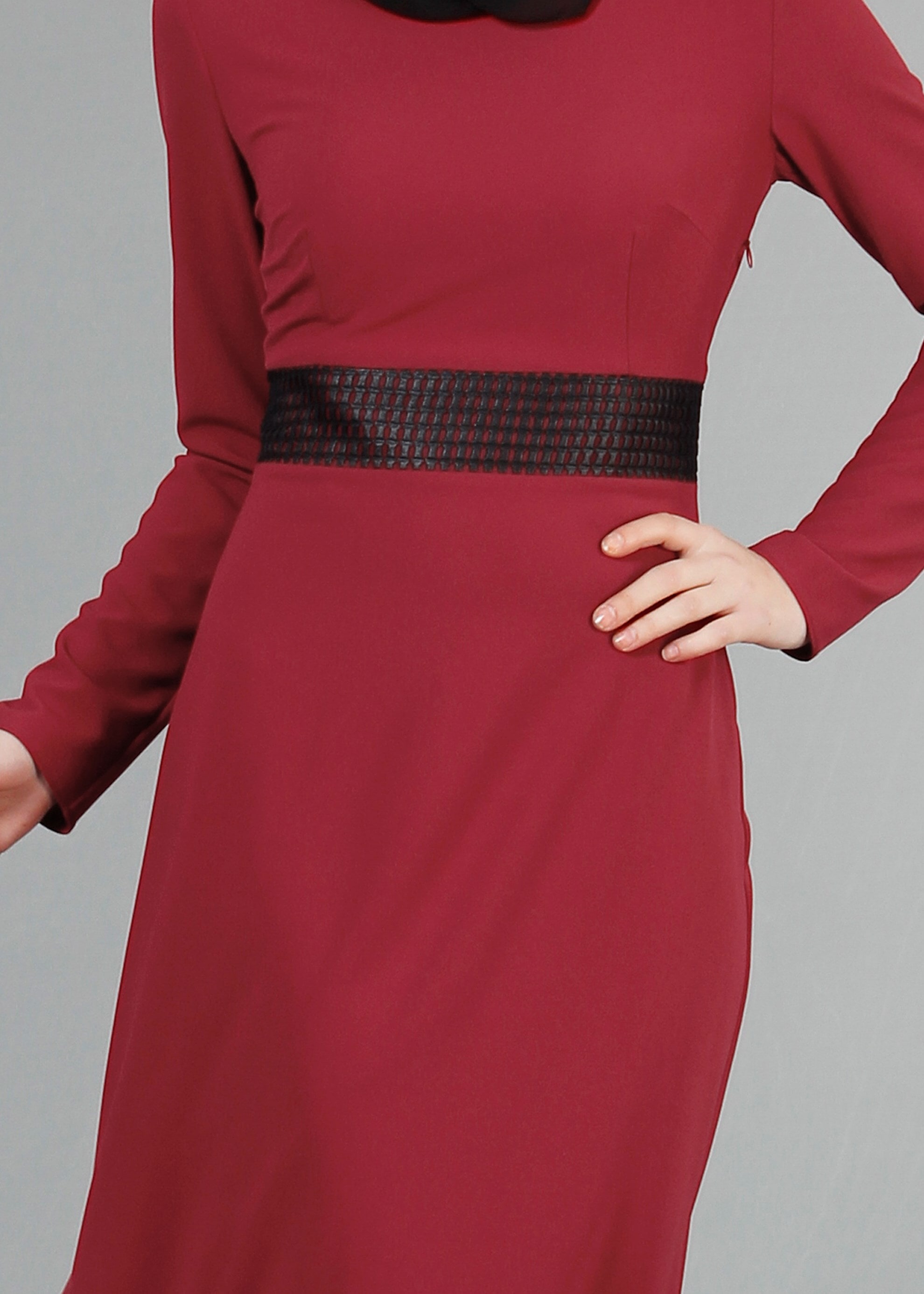 Tesettür giyim BORDO 4227 Camila Tesettür Elbise 36/44(38/40) TEK40-42