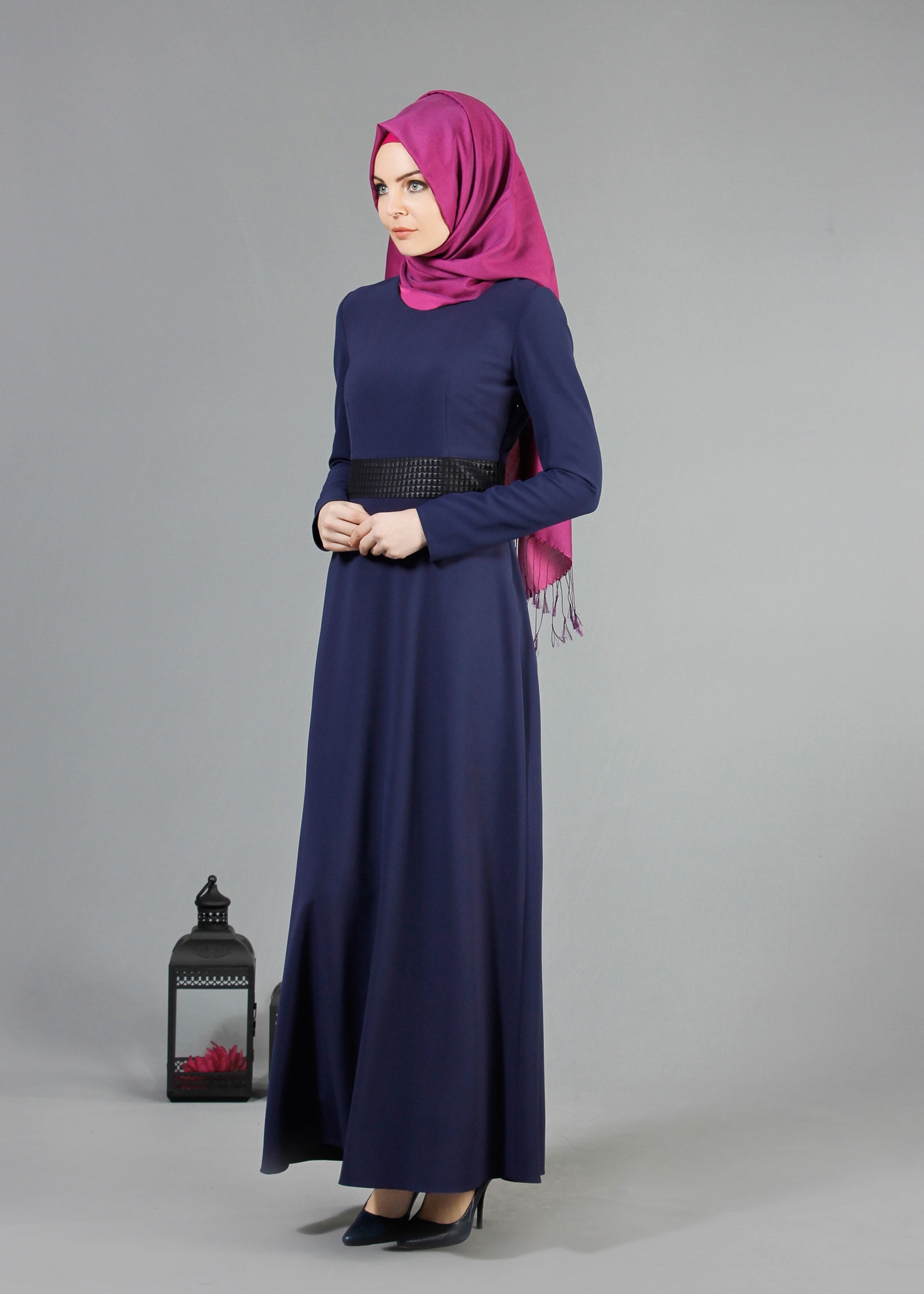 Tesettür giyim LACİVERT 4227 Camila Tesettür Elbise 36/44(38/40) TEK40-42