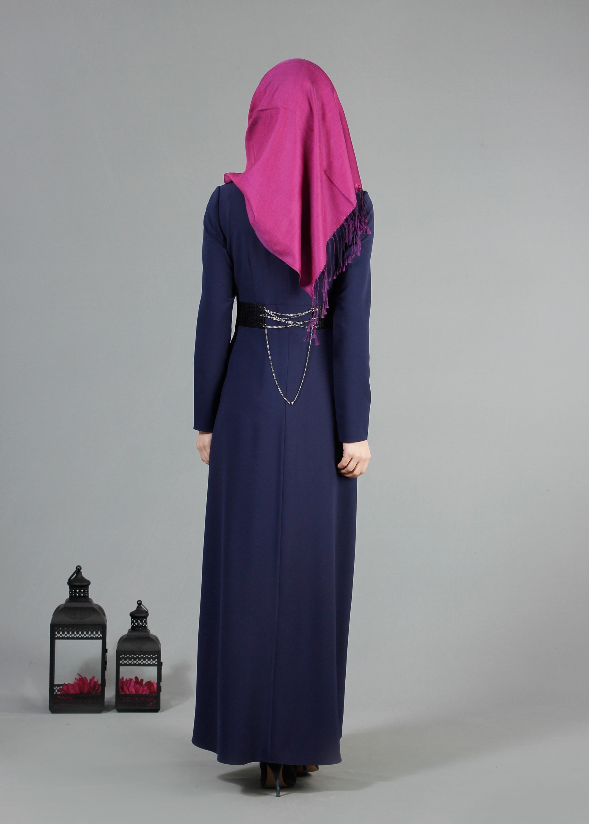 Tesettür giyim LACİVERT 4227 Camila Tesettür Elbise 36/44(38/40) TEK40-42