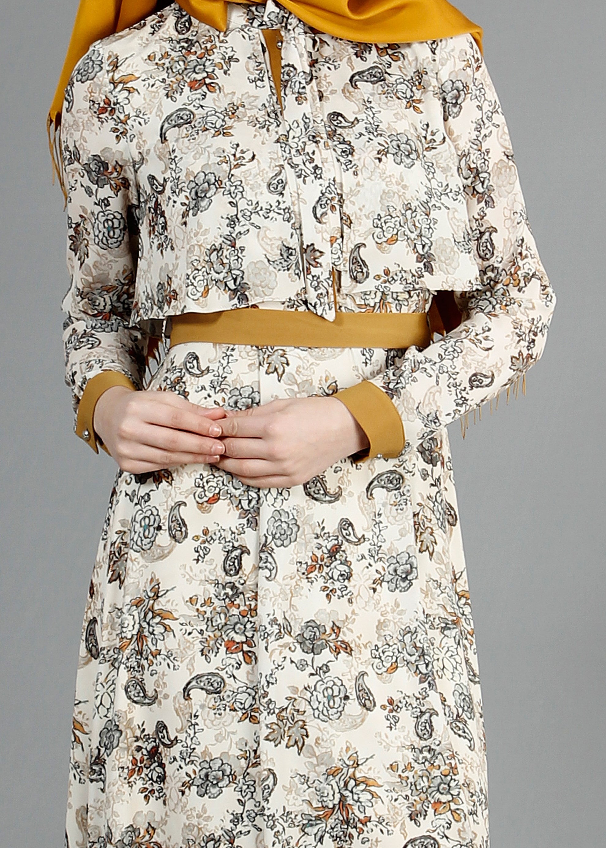 Tesettür giyim GRİ 4228 Maglia Tesettür Elbise 36/42(38/40) TEK38