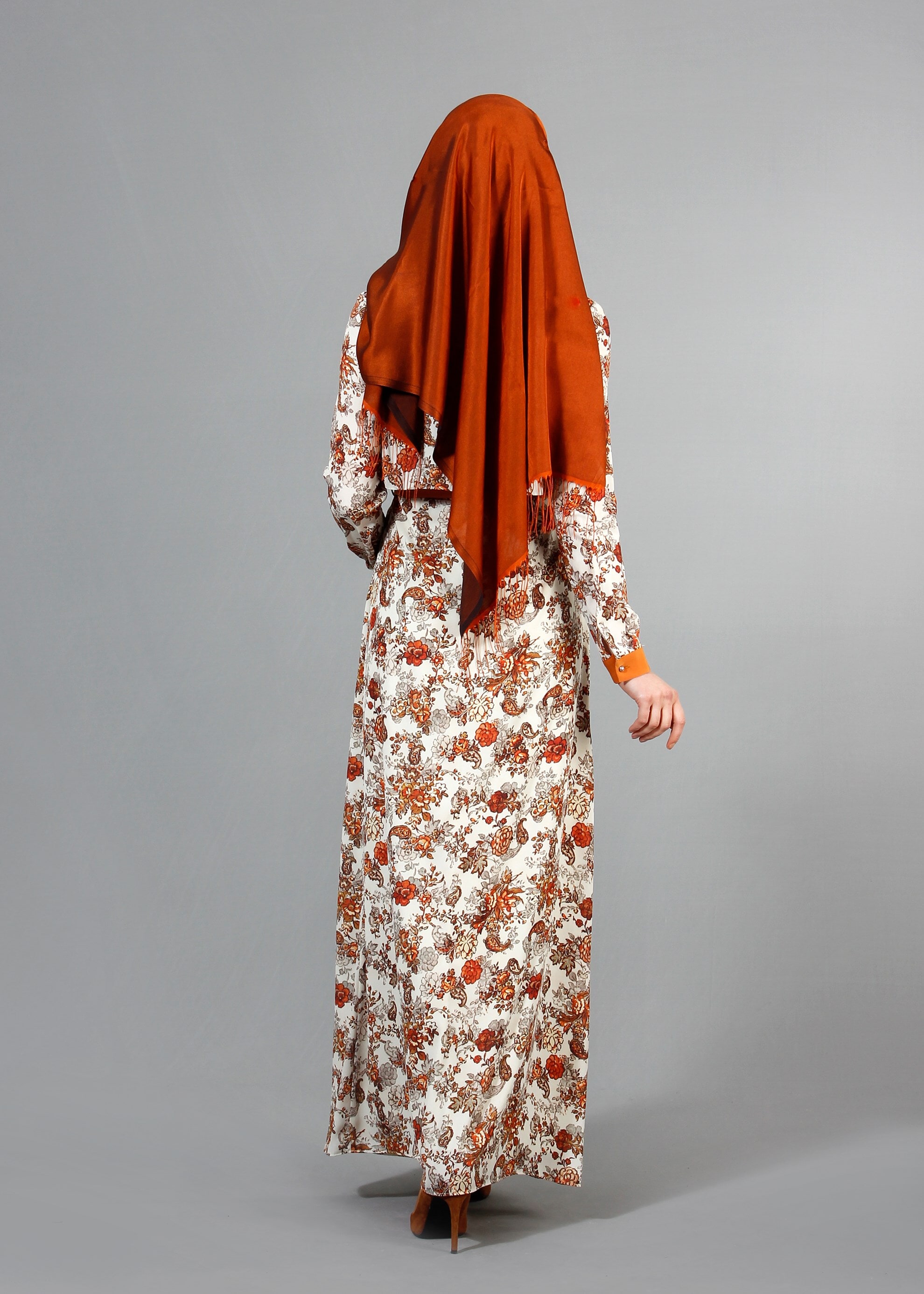 Tesettür giyim BAKIR / BRONZ 4228 Maglia Tesettür Elbise 36/42(38/40) TEK38