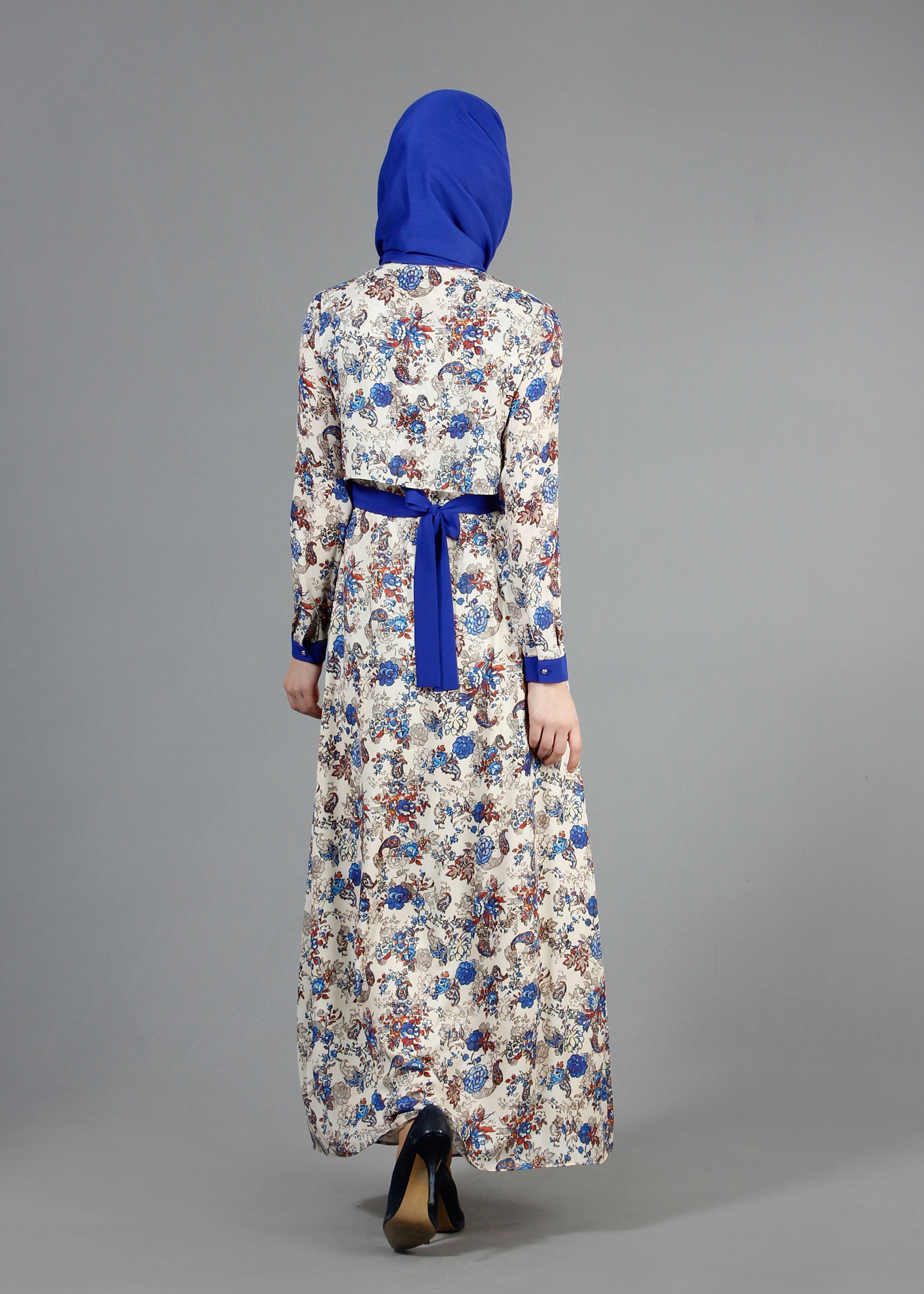 Tesettür giyim LACİVERT 4228 Maglia Tesettür Elbise 36/42(38/40) TEK38