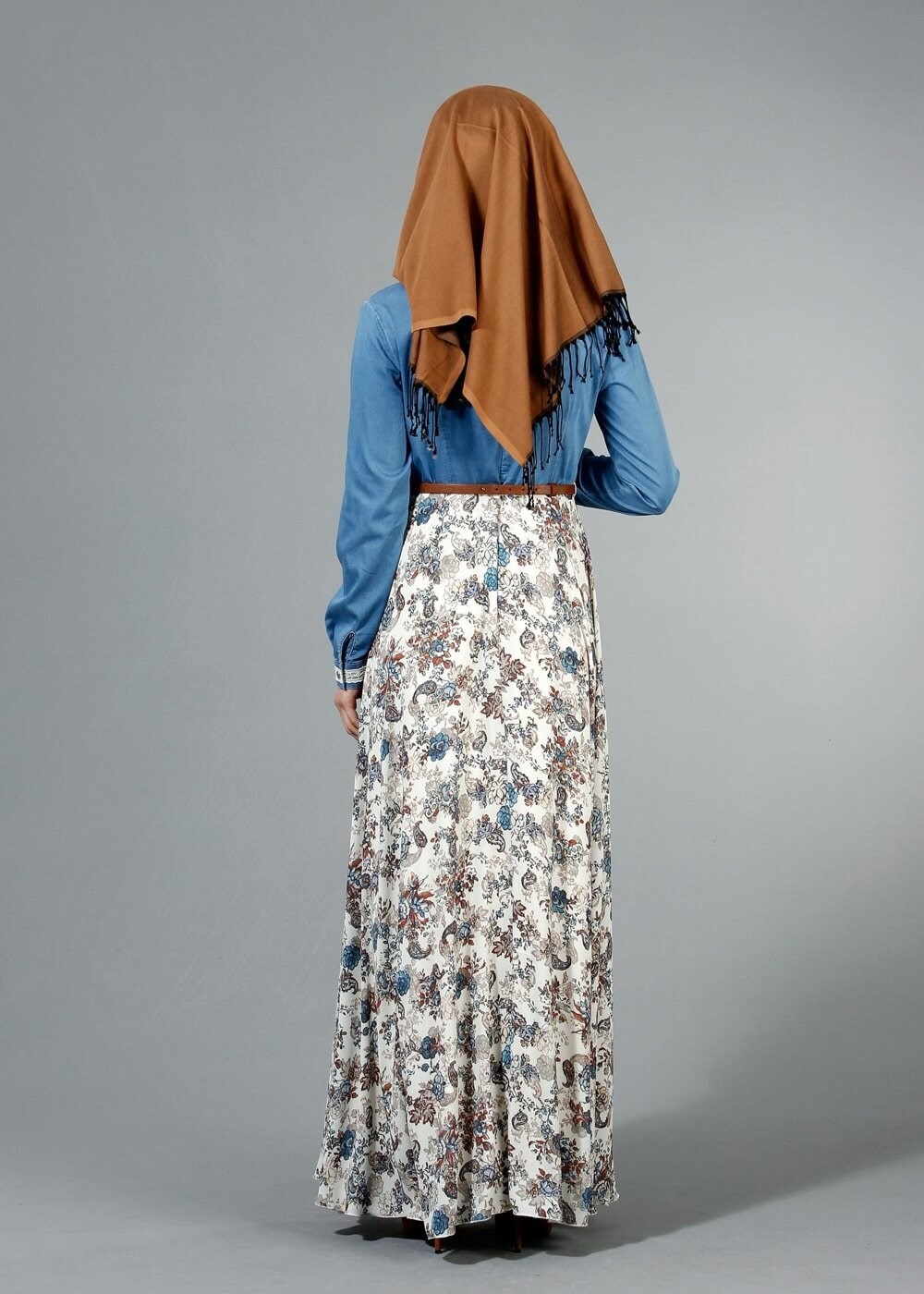 Tesettür giyim LACİVERT 4254 MAGLİA 9799 TESETTÜR ELBİSE 38/44