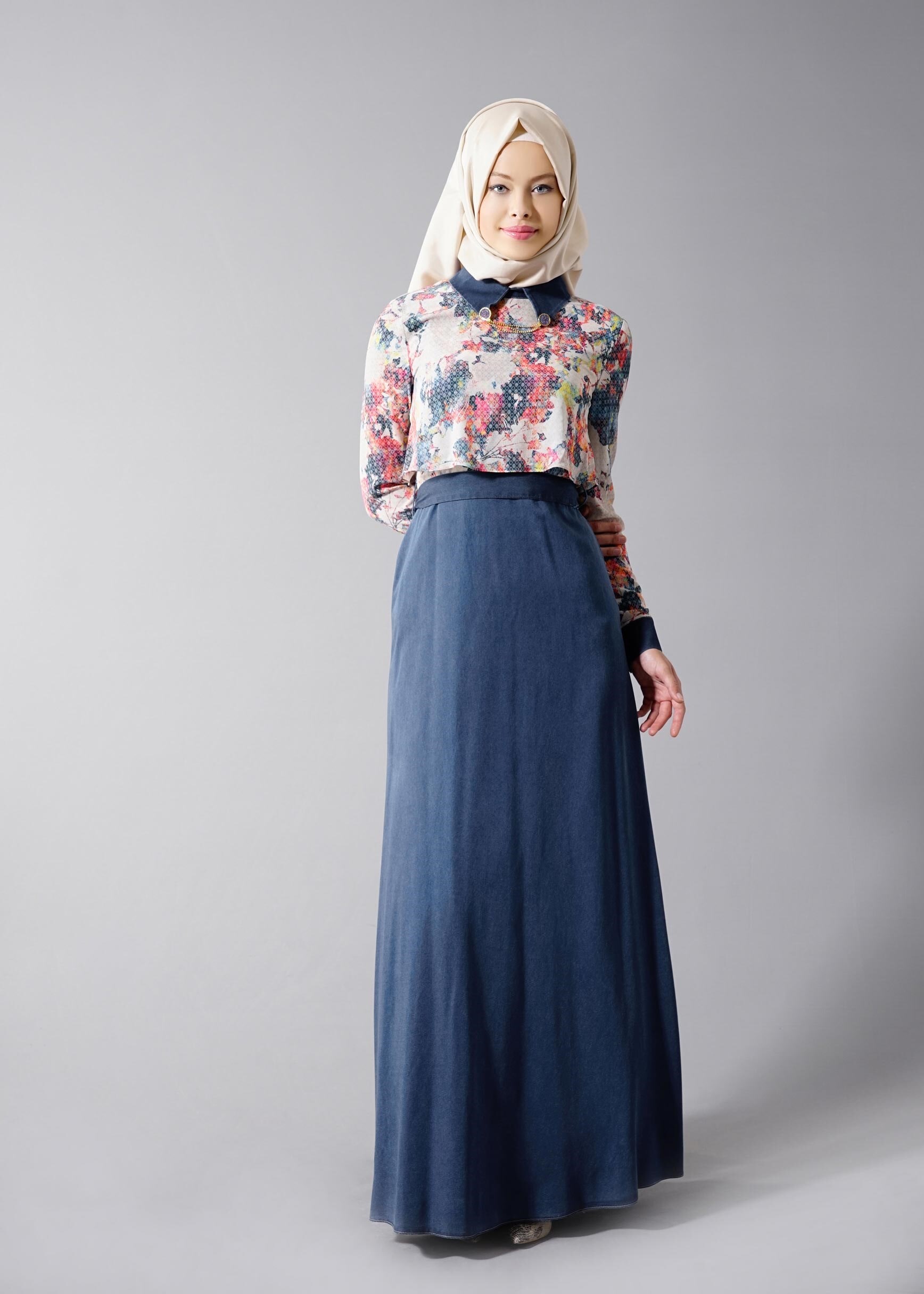 Tesettür giyim BEJ 4290 Capri 9957 Tesettür Elbise 36/44(38/40)