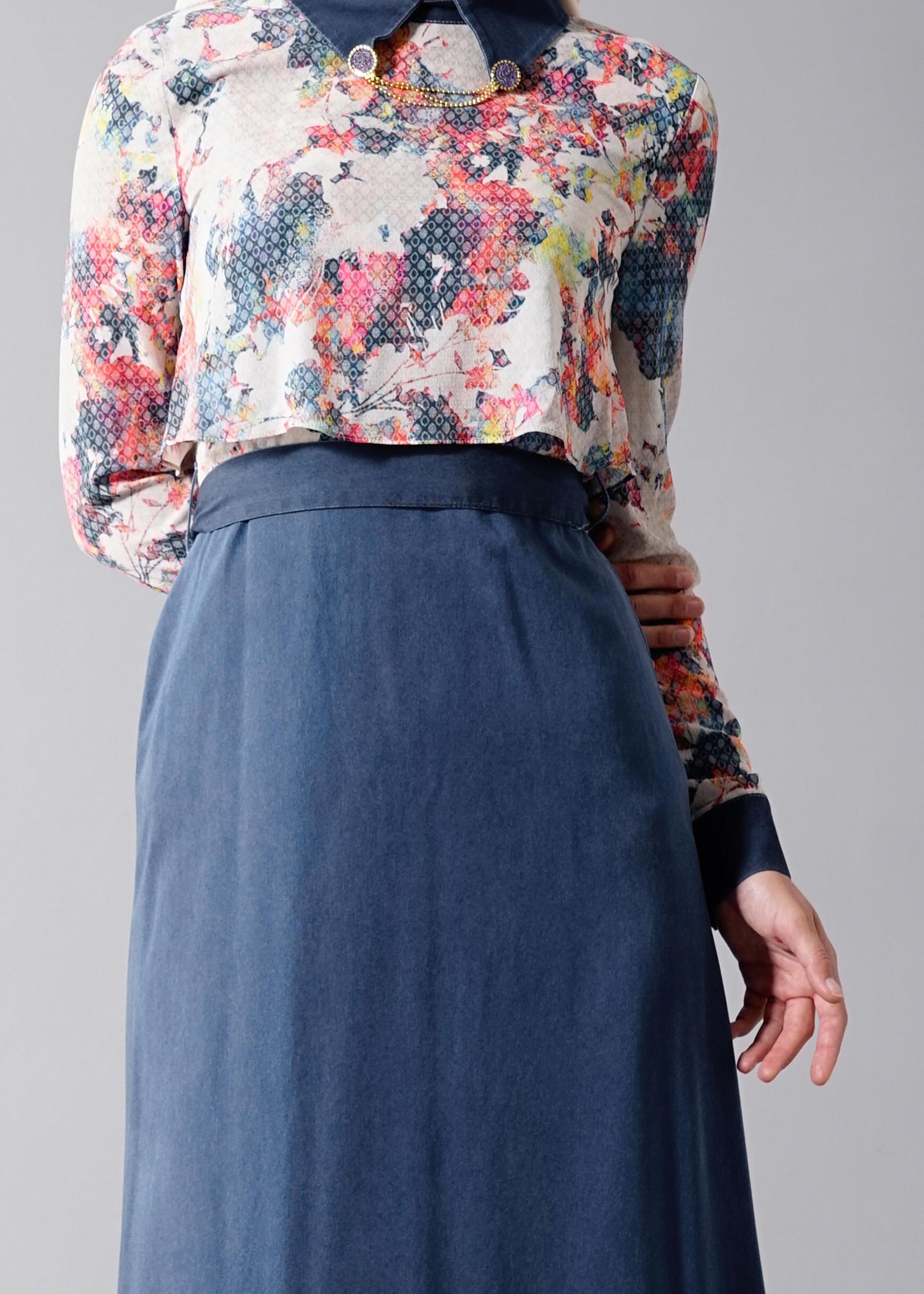 Tesettür giyim BEJ 4290 Capri 9957 Tesettür Elbise 36/44(38/40)