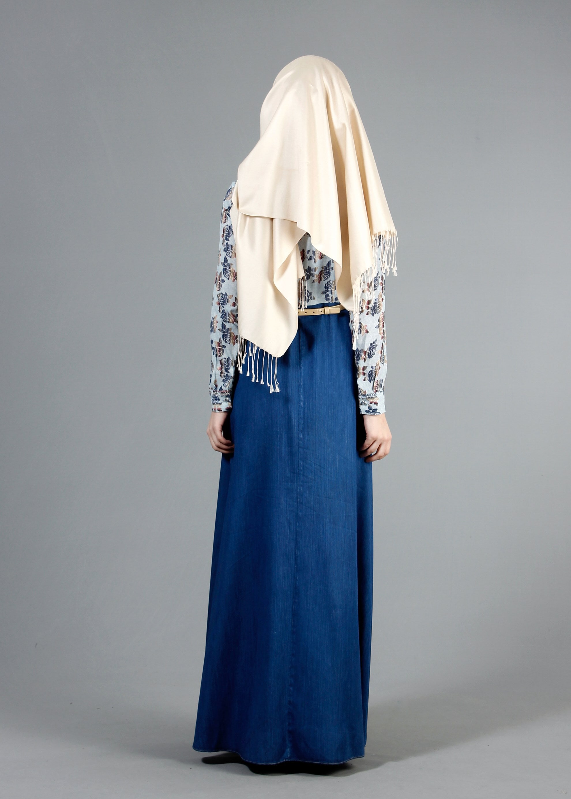 Tesettür giyim MAVİ 4313 MAGLİA 9943 TESETTÜR ELBİSE 36/44(38-40) TEK38