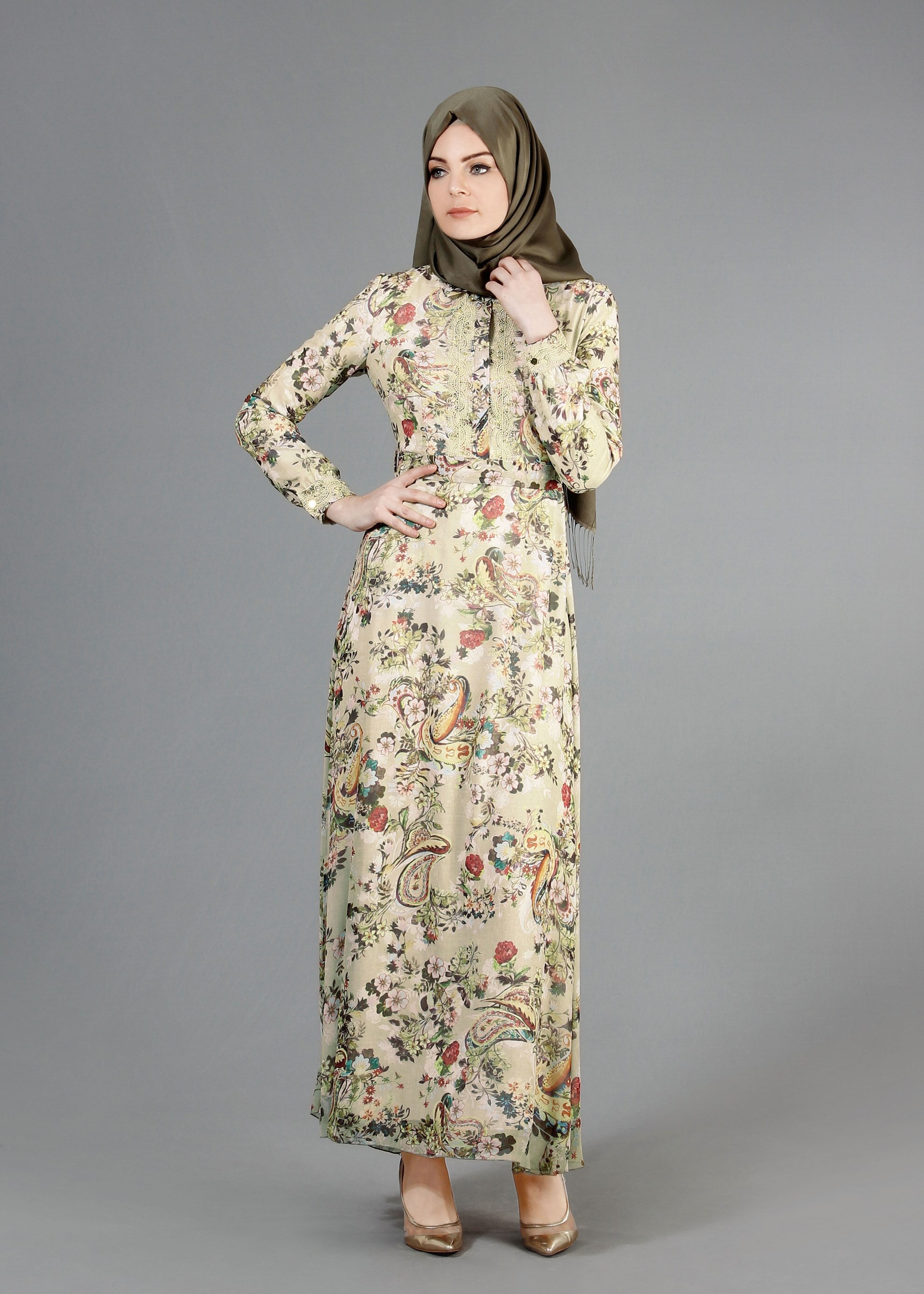 Tesettür giyim BEJ 4325 Mars Tesettür Elbise 38/46(38-40) TEK36