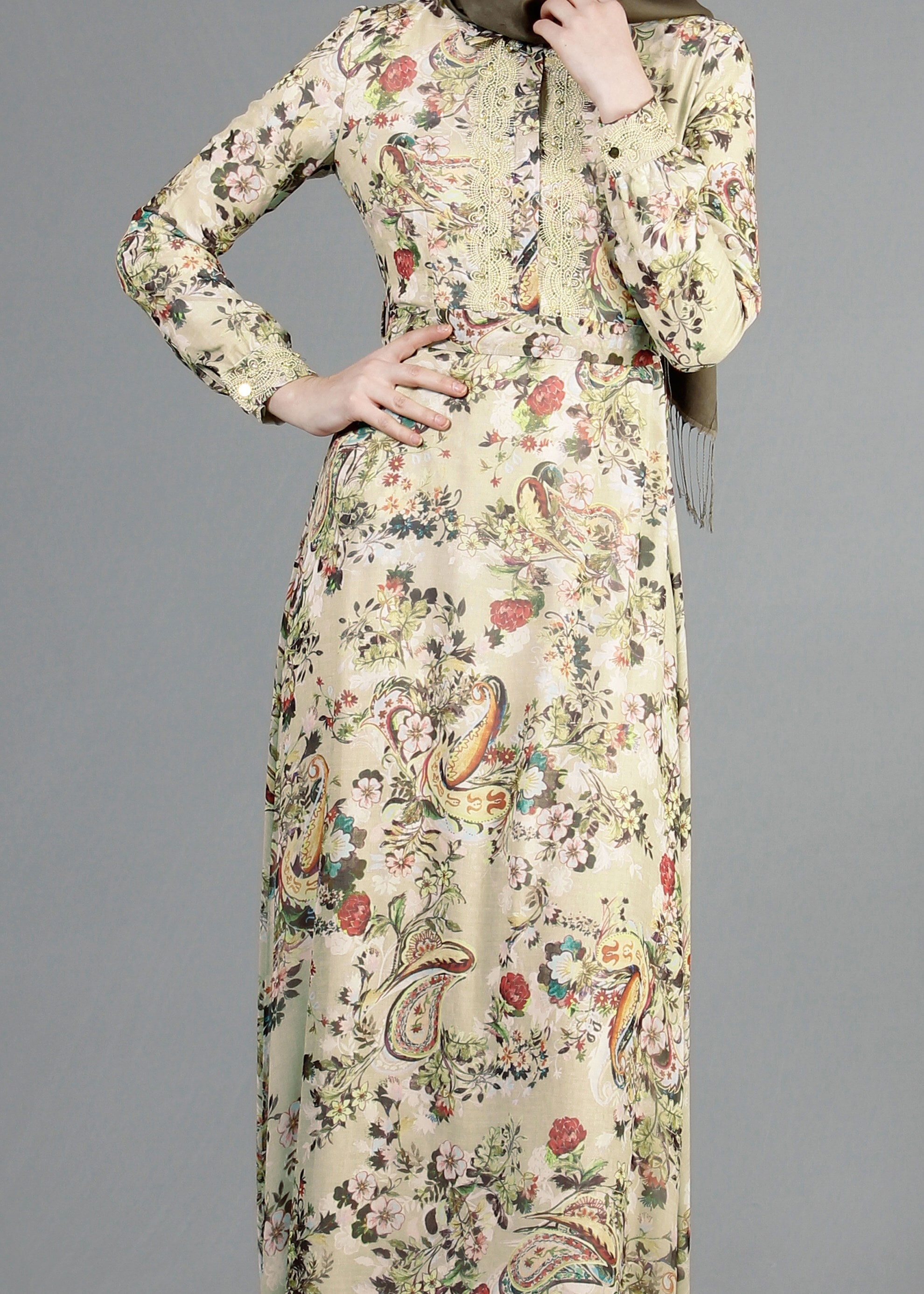 Tesettür giyim BEJ 4325 Mars Tesettür Elbise 38/46(38-40) TEK36