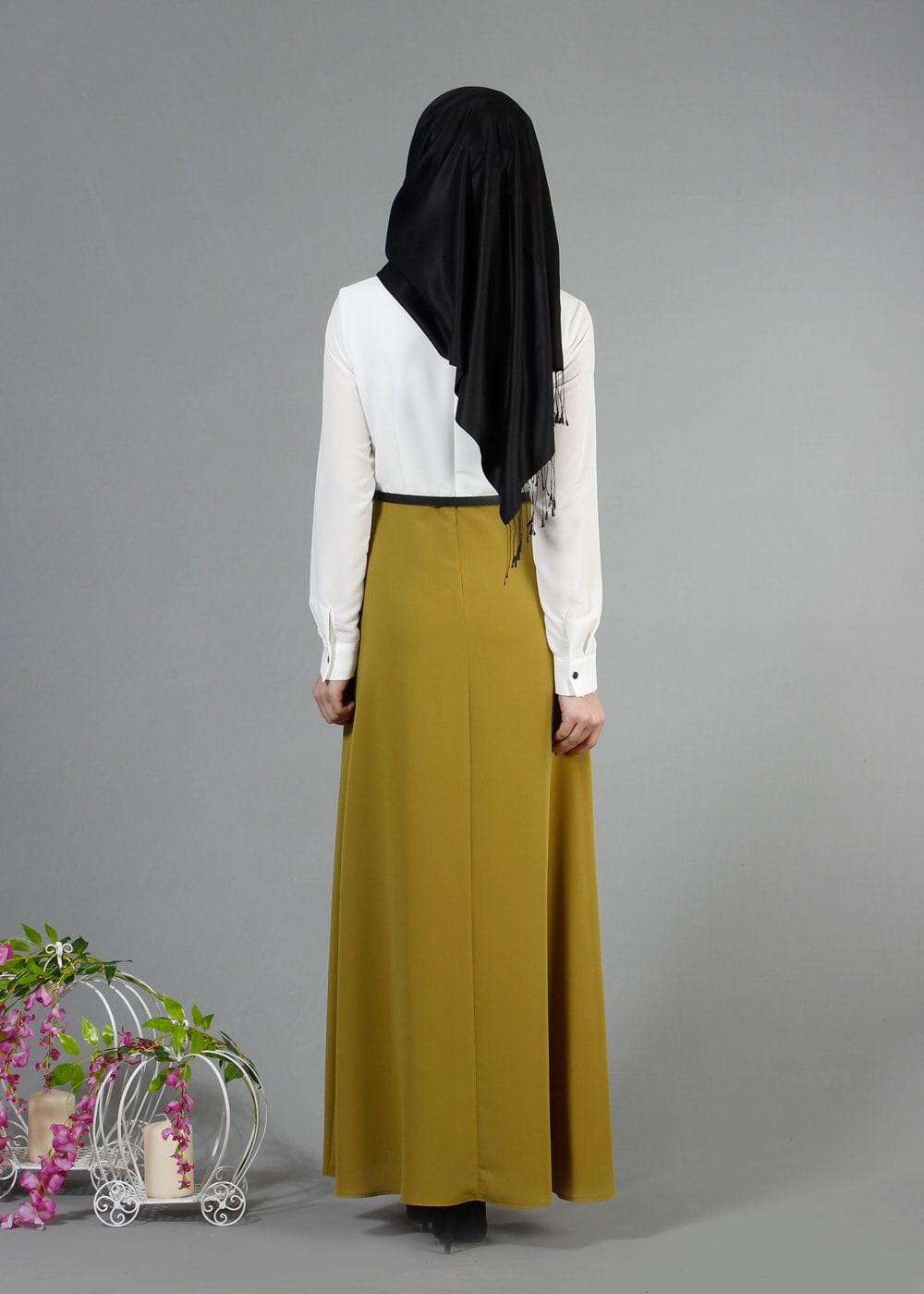 Tesettür giyim YEŞİL 4327 Criss Tesettür Elbise 38/46(38/40) TEK36