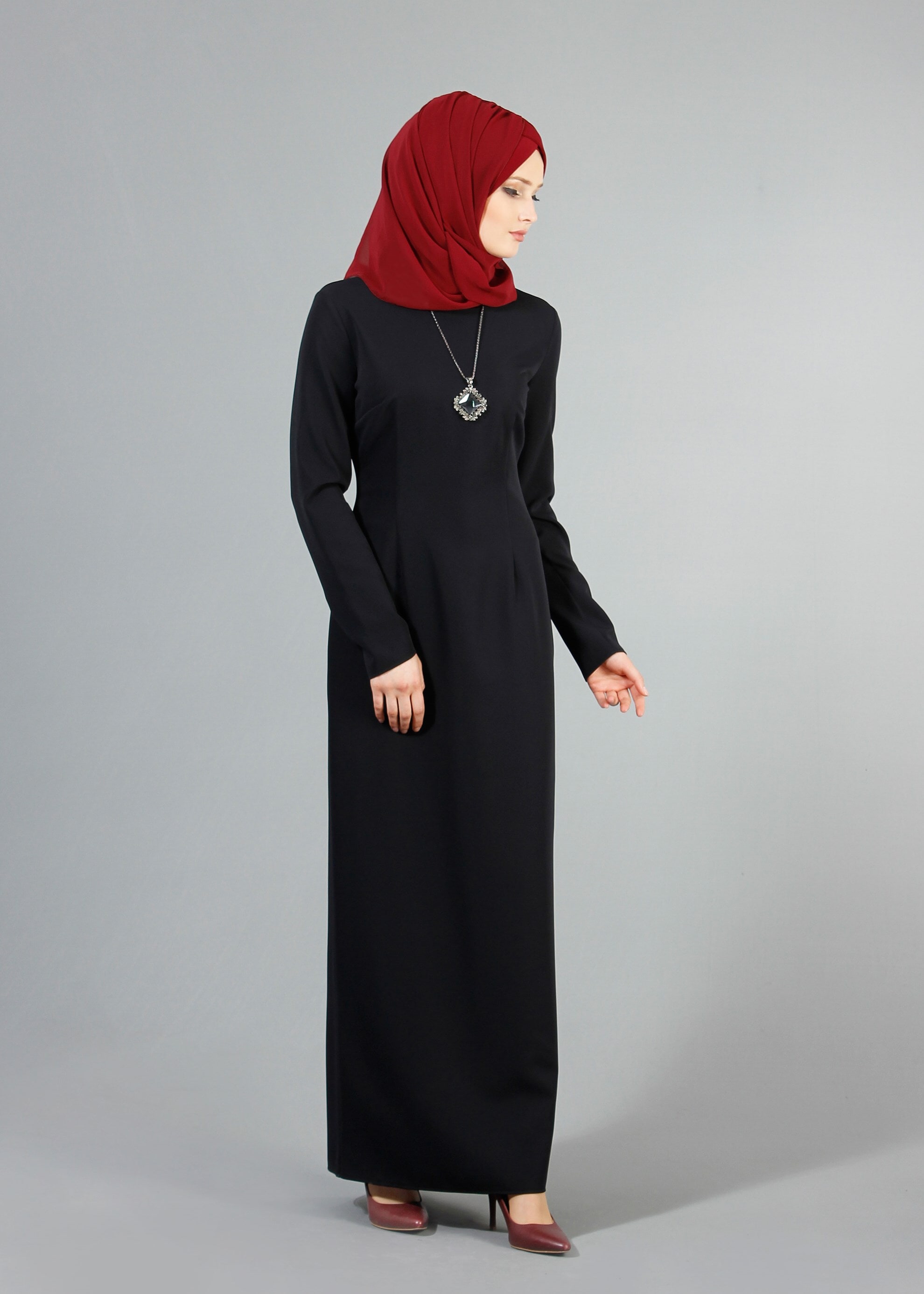 Tesettür giyim SİYAH 4330 Dilma Tesettür Elbise 36/44(38/40) TEK42