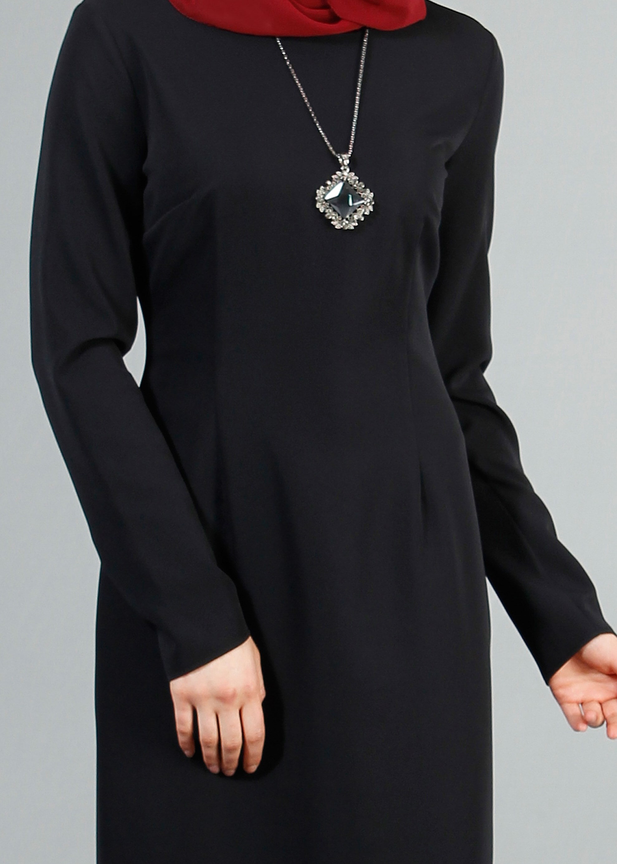 Tesettür giyim SİYAH 4330 Dilma Tesettür Elbise 36/44(38/40) TEK42