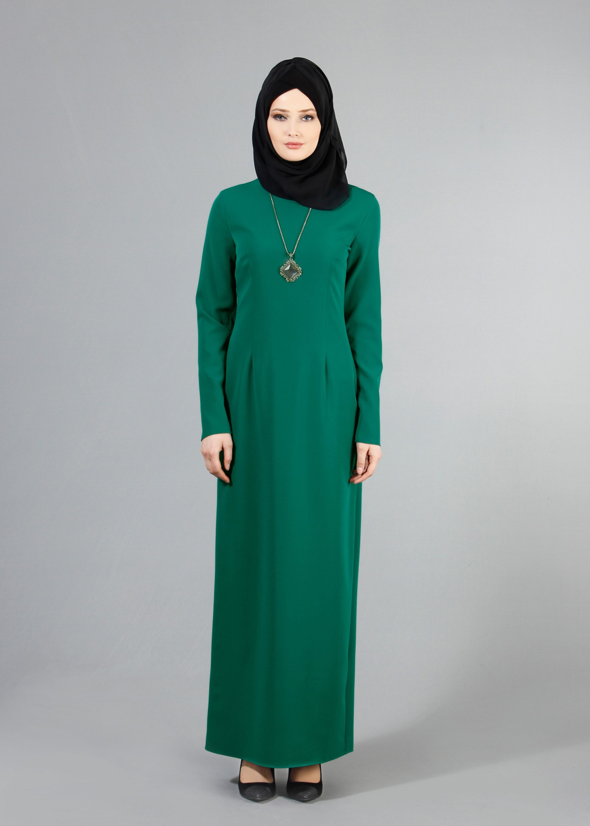 Tesettür giyim YEŞİL 4330 Dilma Tesettür Elbise 36/44(38/40) TEK42