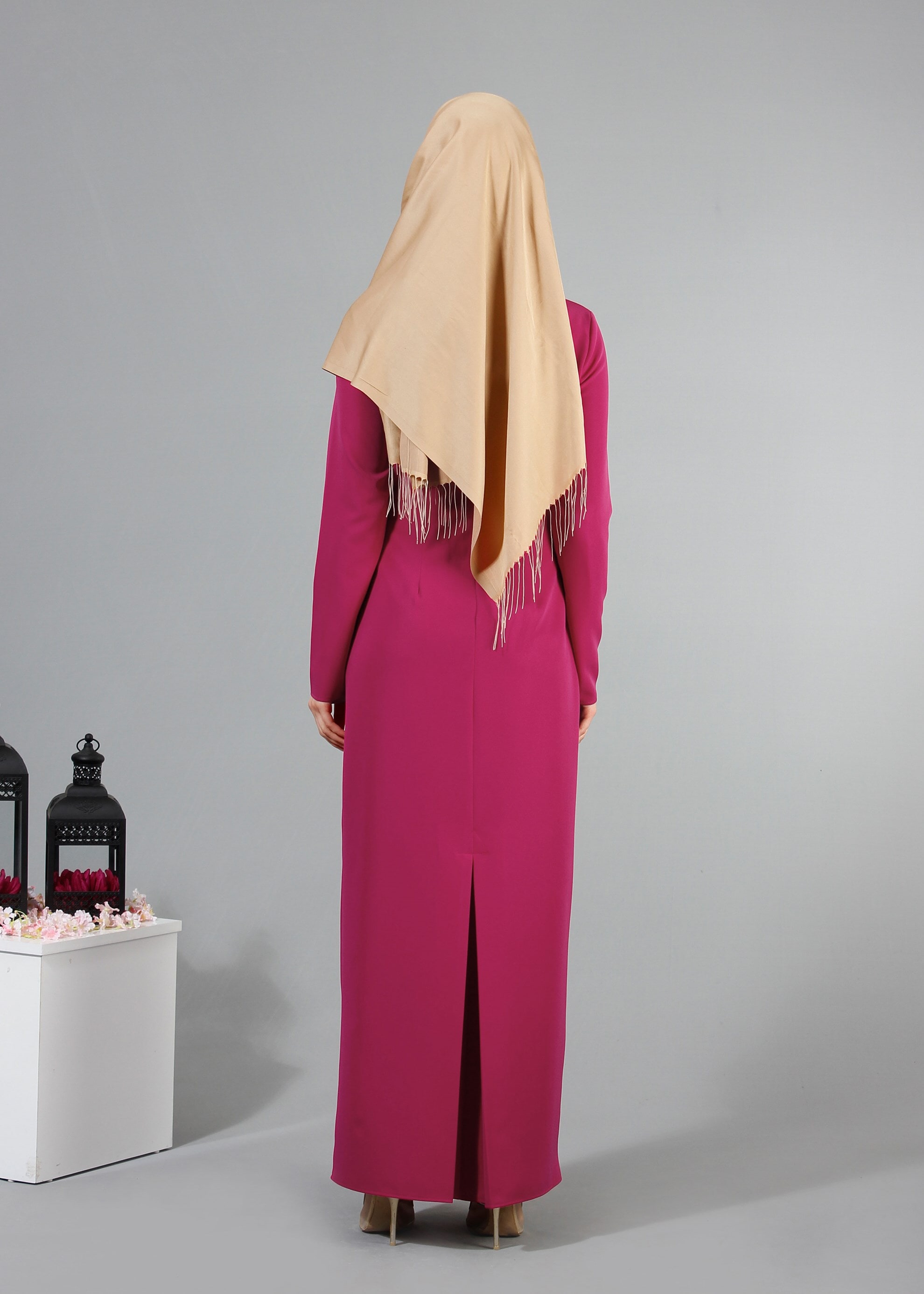 Tesettür giyim FUŞYA 4330 Dilma Tesettür Elbise 36/44(38/40) TEK42