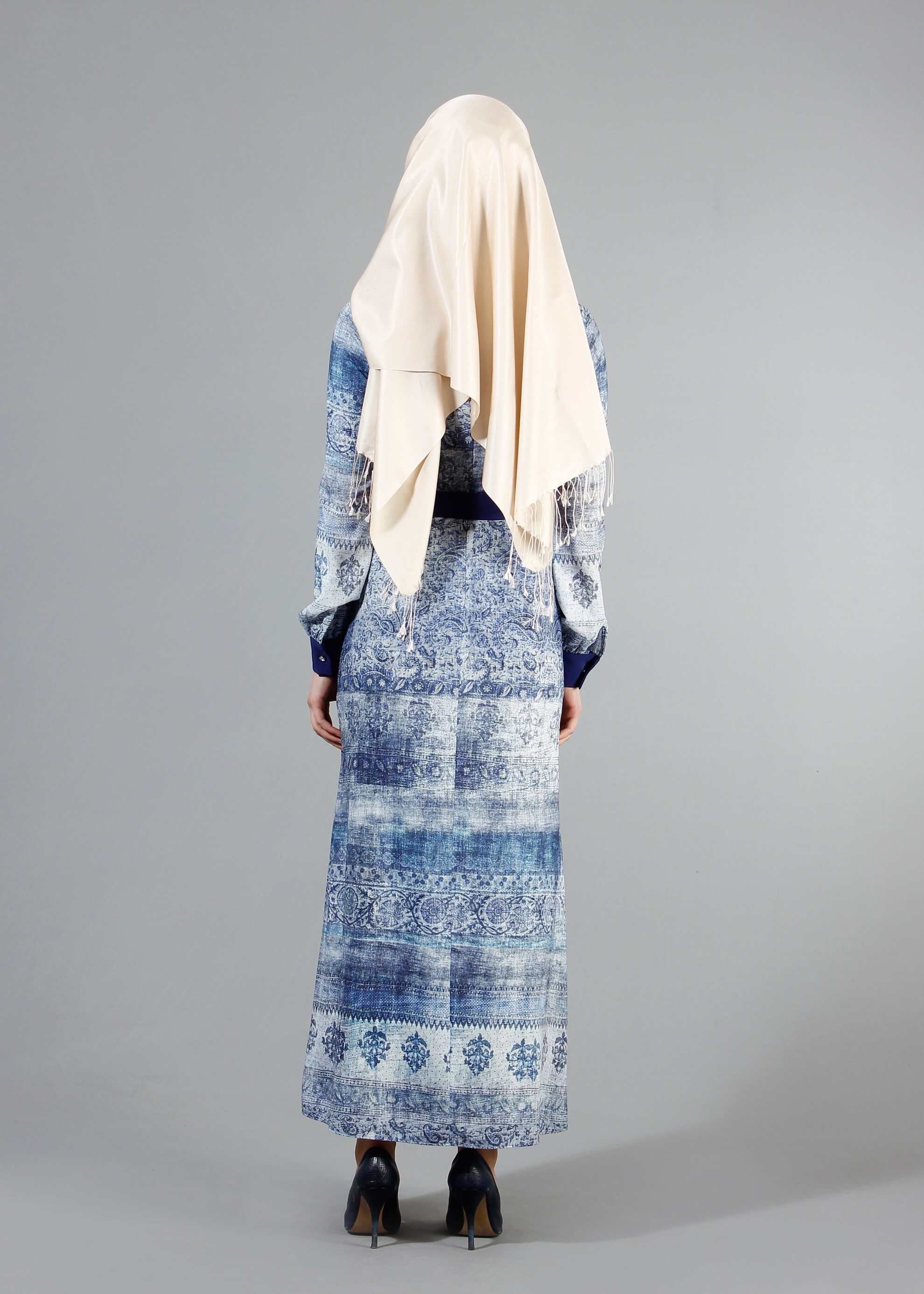 Tesettür giyim LACİVERT 4349 Rosa Tesettür Elbise 38/46(38-40) TEK36