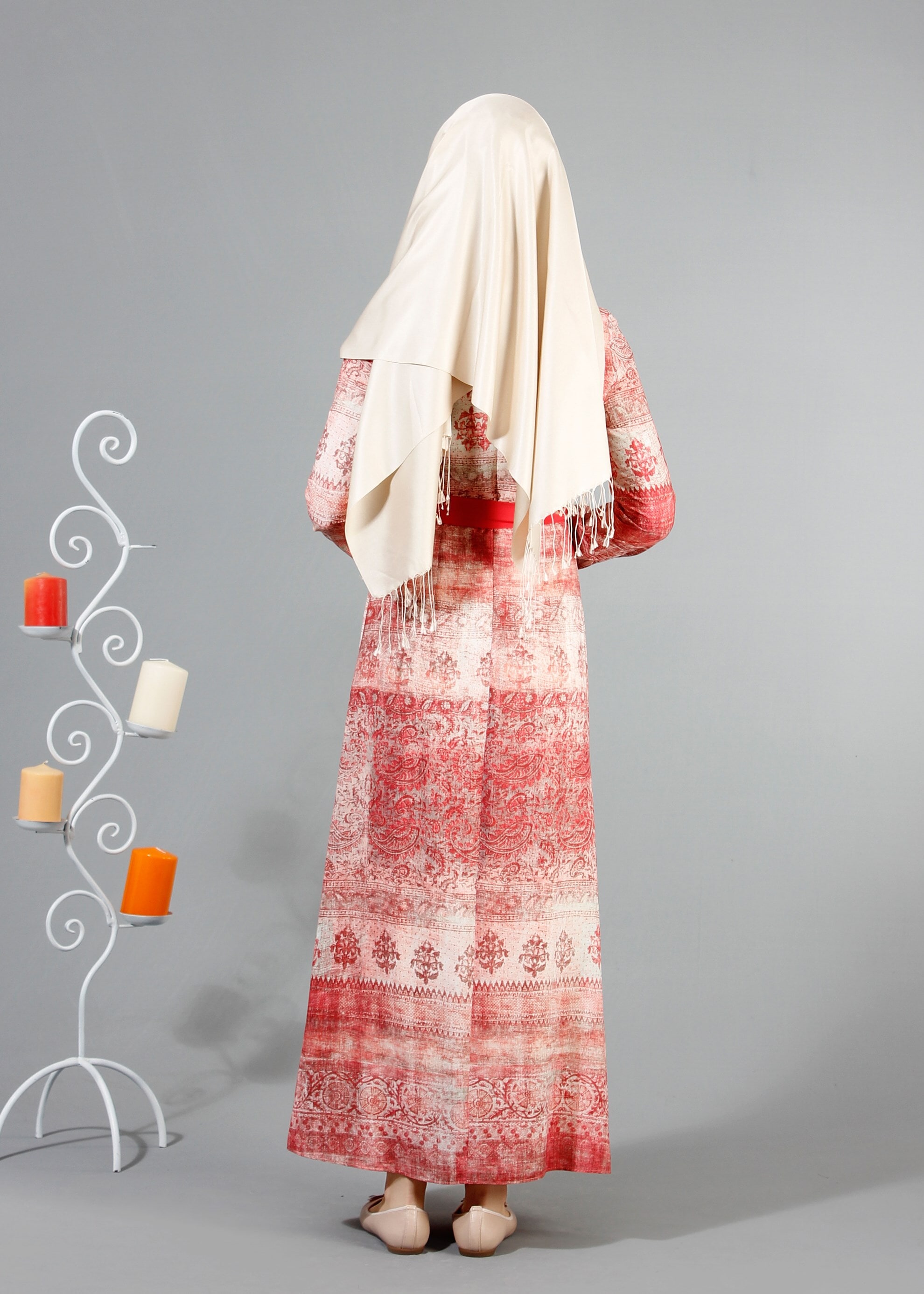 Tesettür giyim MERCAN 4349 Rosa Tesettür Elbise 38/46(38-40) TEK36