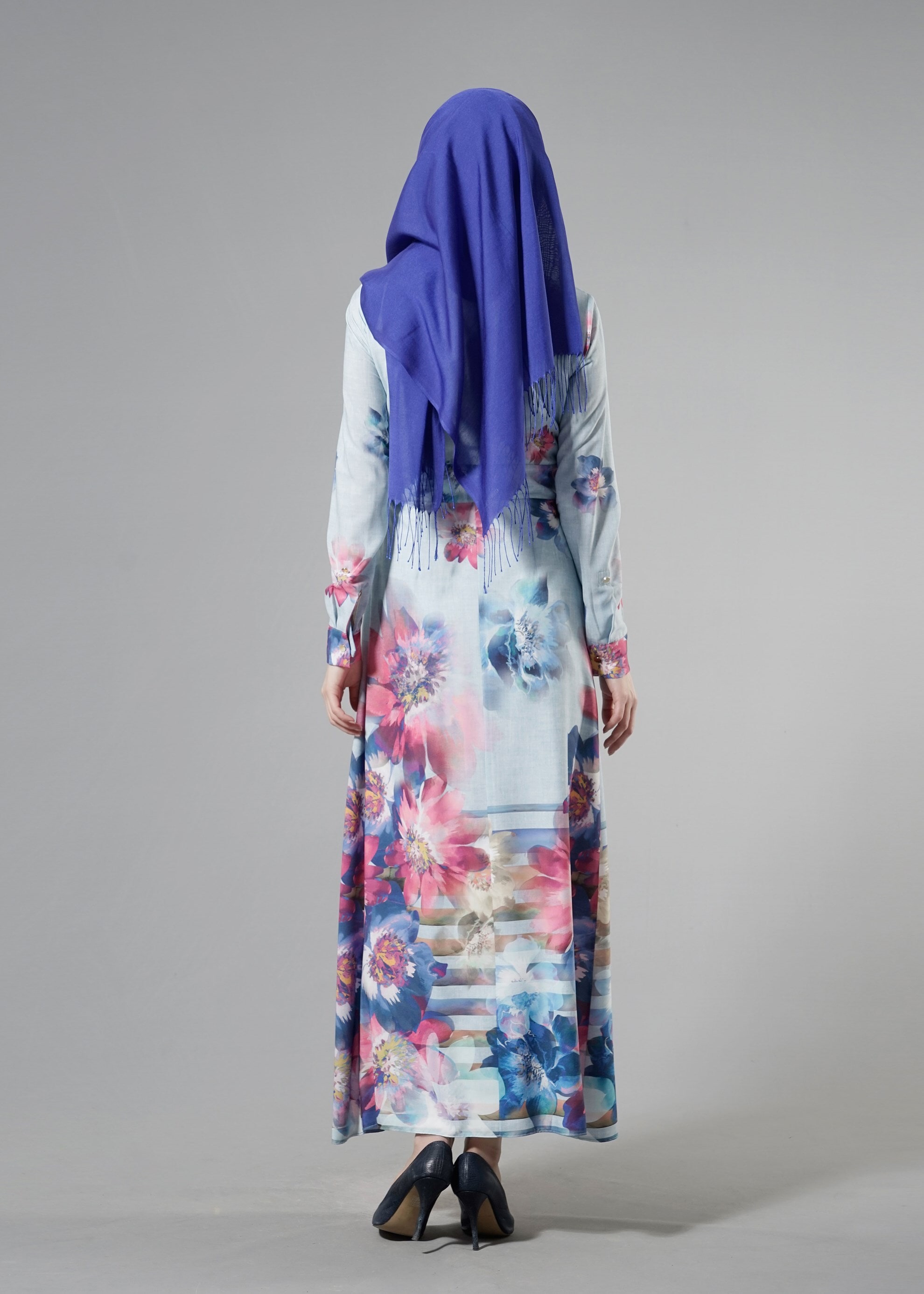 Tesettür giyim MAVİ 4413 ROSA 9960 TESETTÜR ELBİSE 36/44(38-40) TEK42