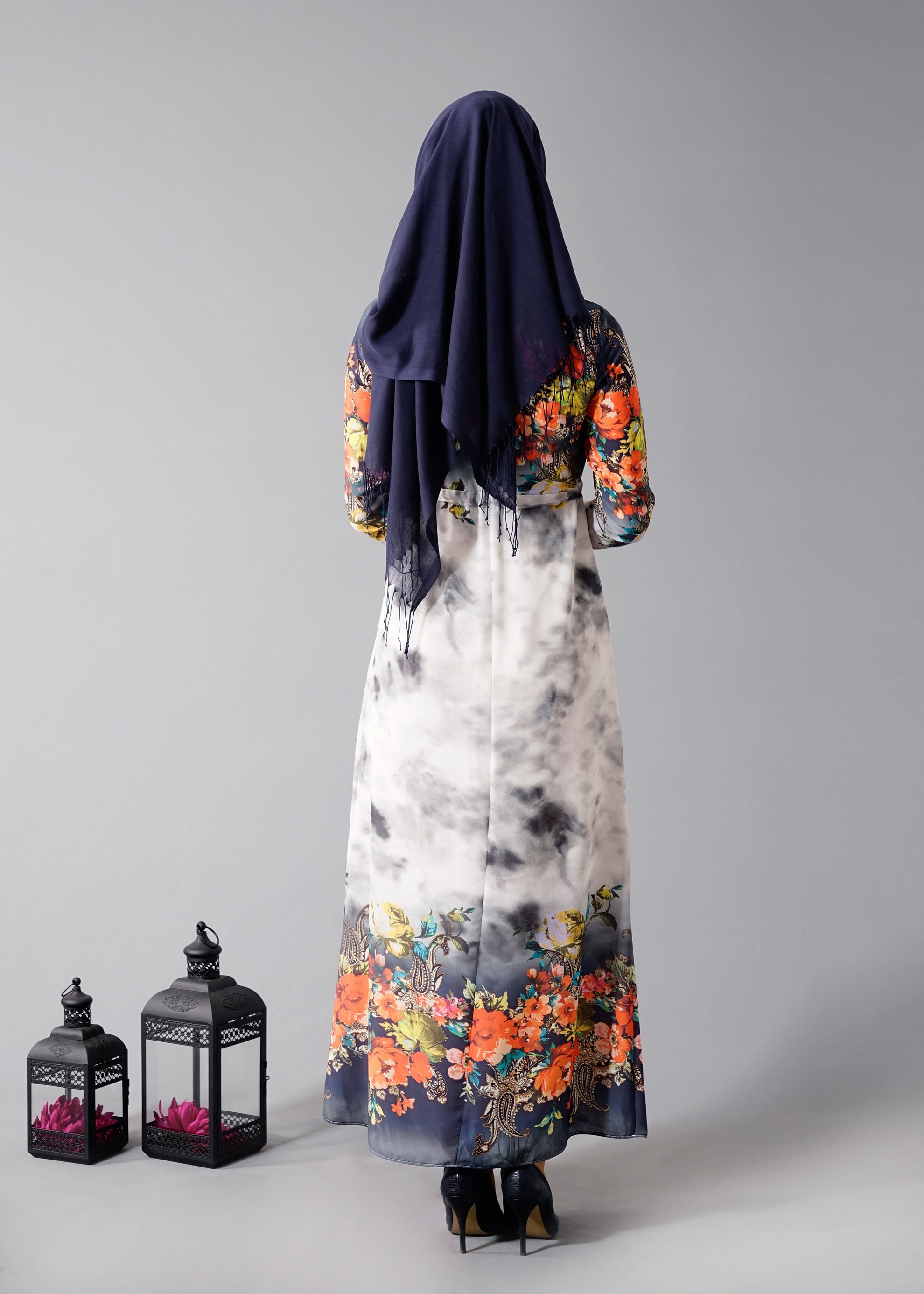 Tesettür giyim LACİVERT 4415 Queen 3115 Tesettür  Elbise 36/44 TEK40