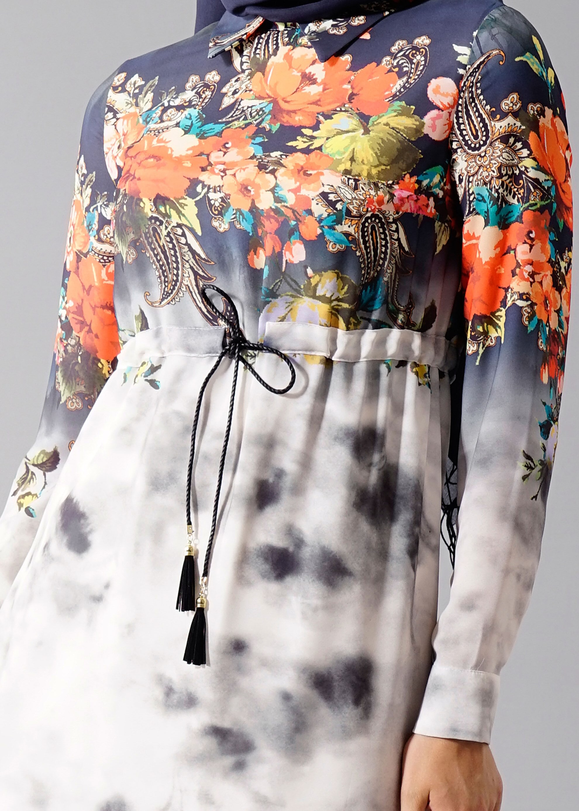 Tesettür giyim LACİVERT 4415 Queen 3115 Tesettür  Elbise 36/44 TEK40