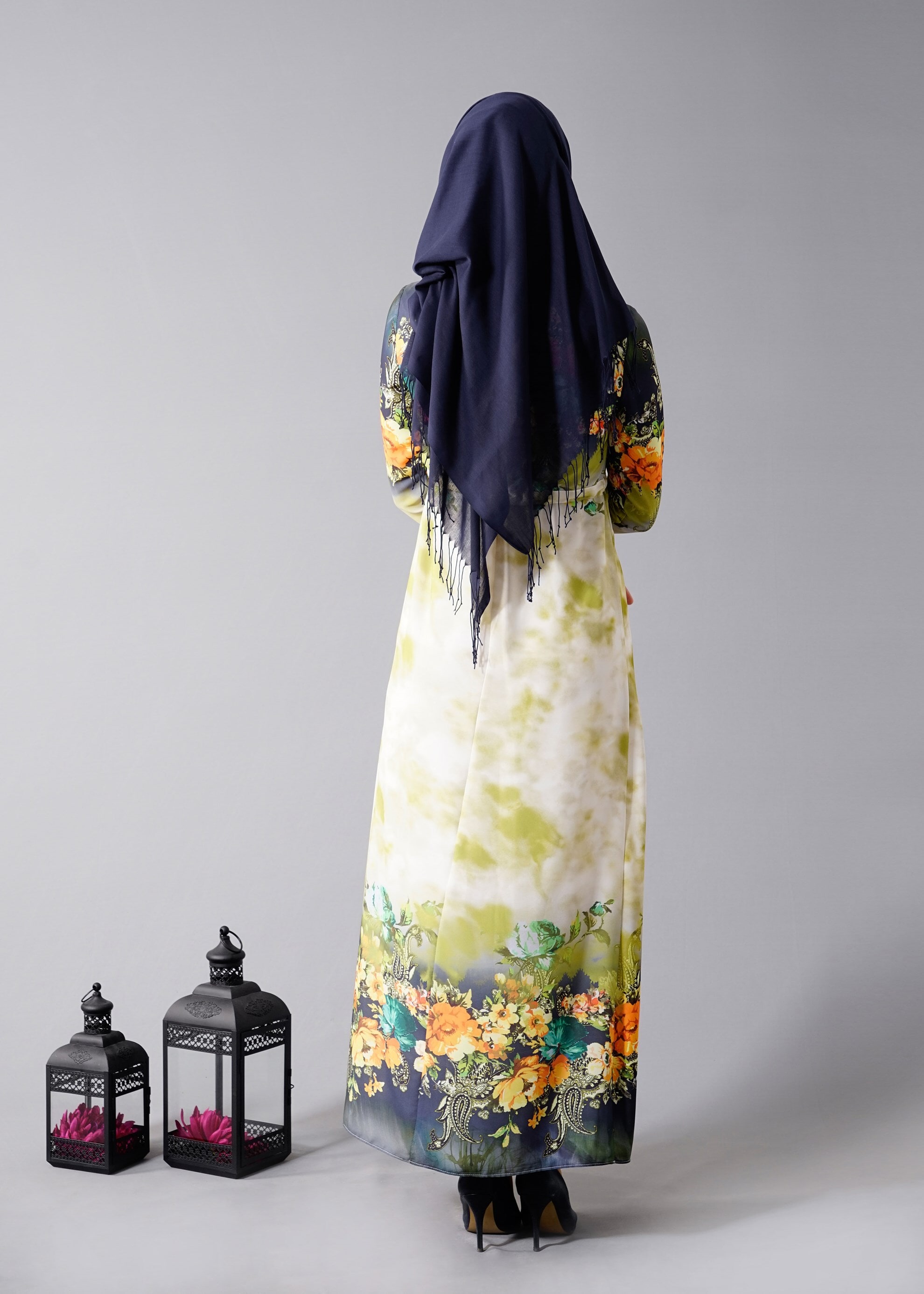 Tesettür giyim YEŞİL 4415 Queen 3115 Tesettür  Elbise 36/44 TEK40