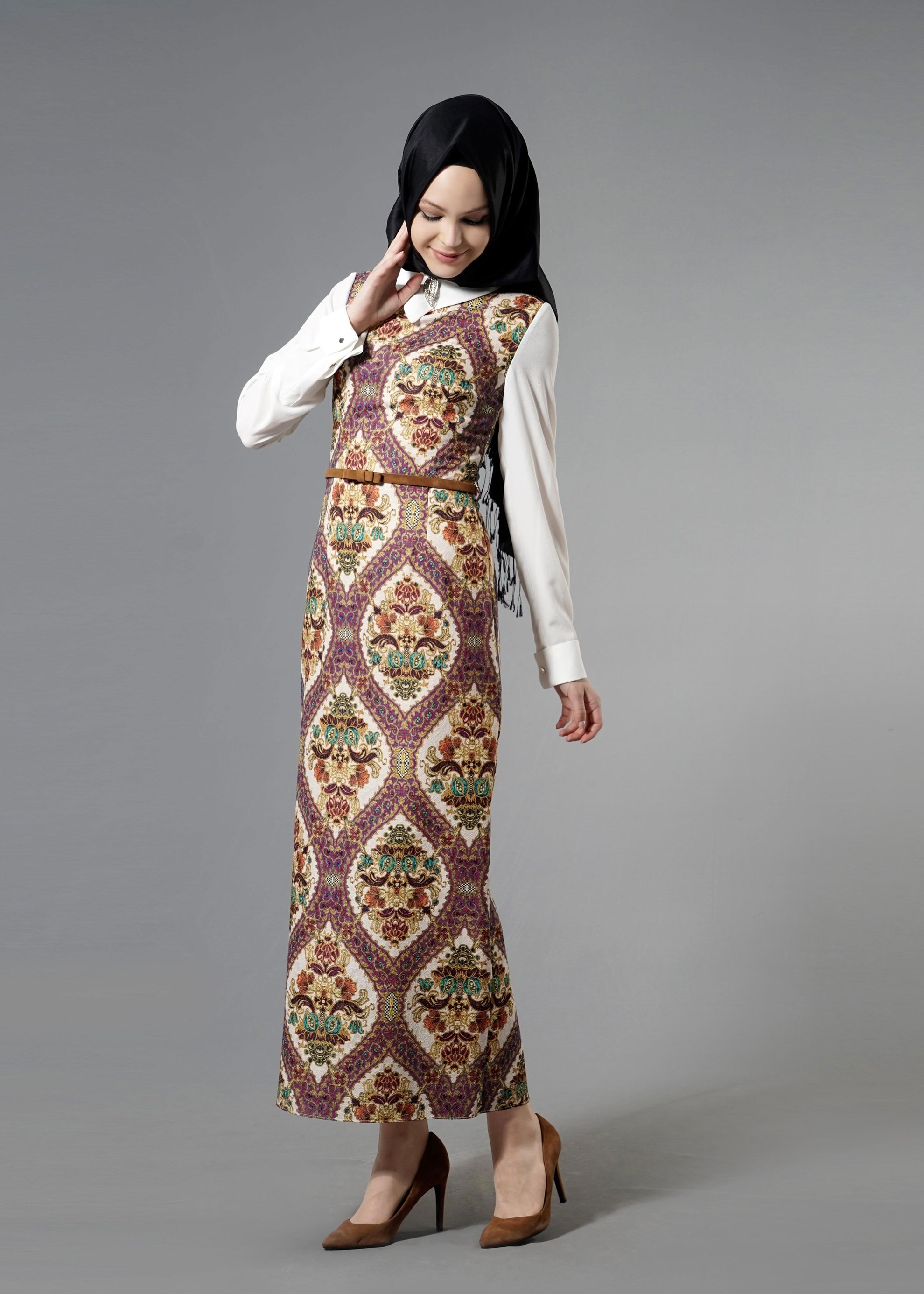 Tesettür giyim MÜRDÜM 4483 Almina Tesettür Elbise 38/42 (38)