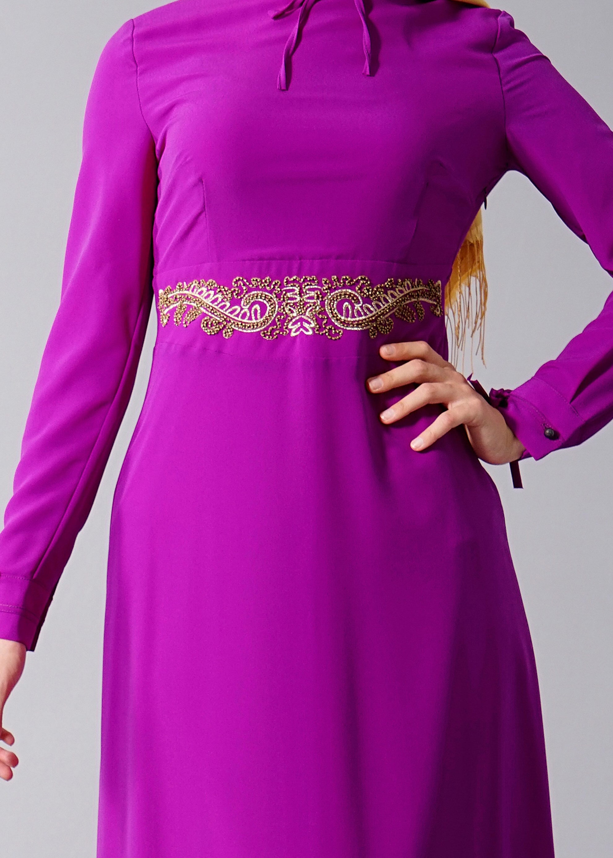 Tesettür giyim MOR 4491 Criss Tesettür Elbise 38/44 TEK40