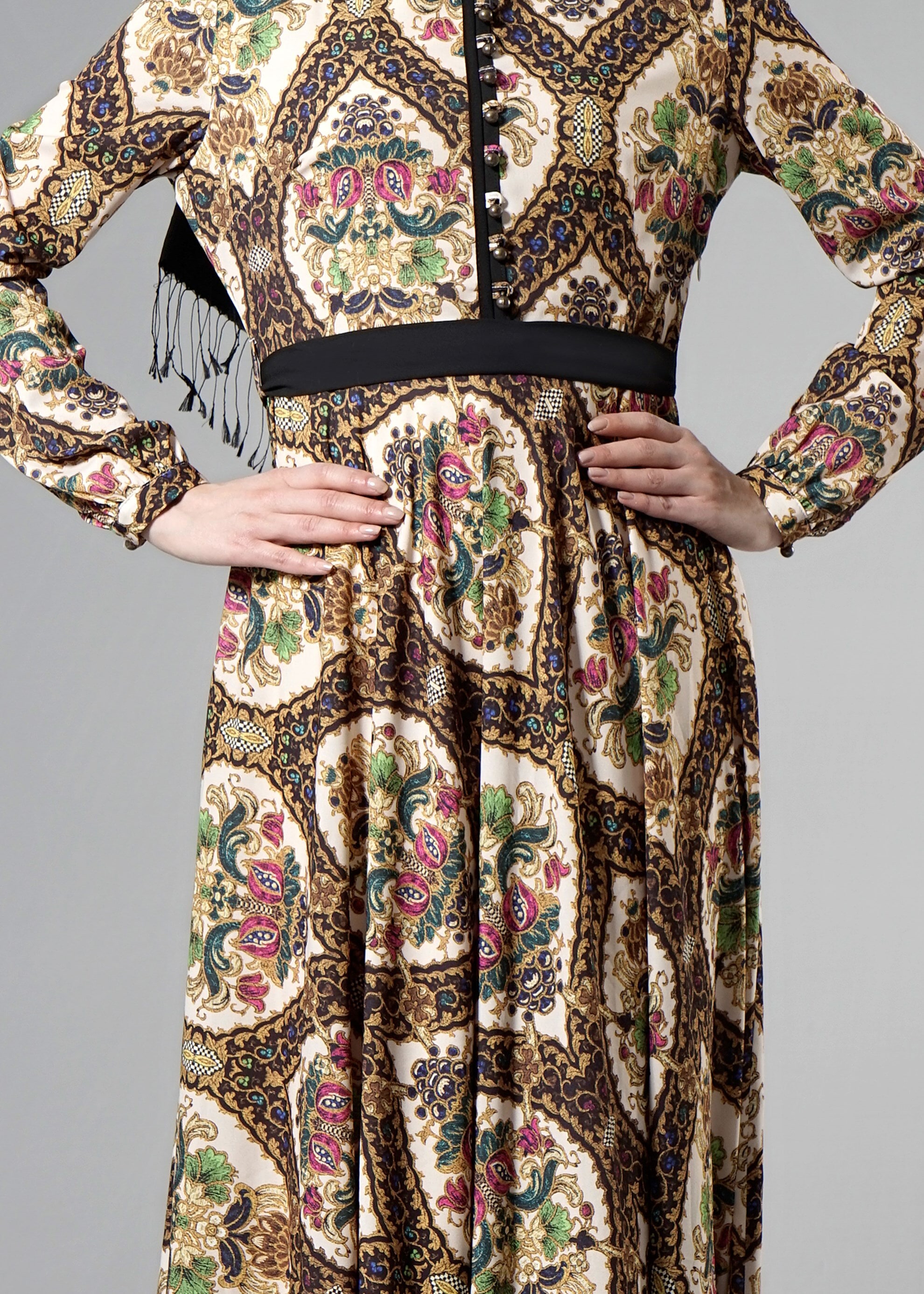 Tesettür giyim SİYAH 4498 Morocco Tesettür 30011 Elbise 38/44