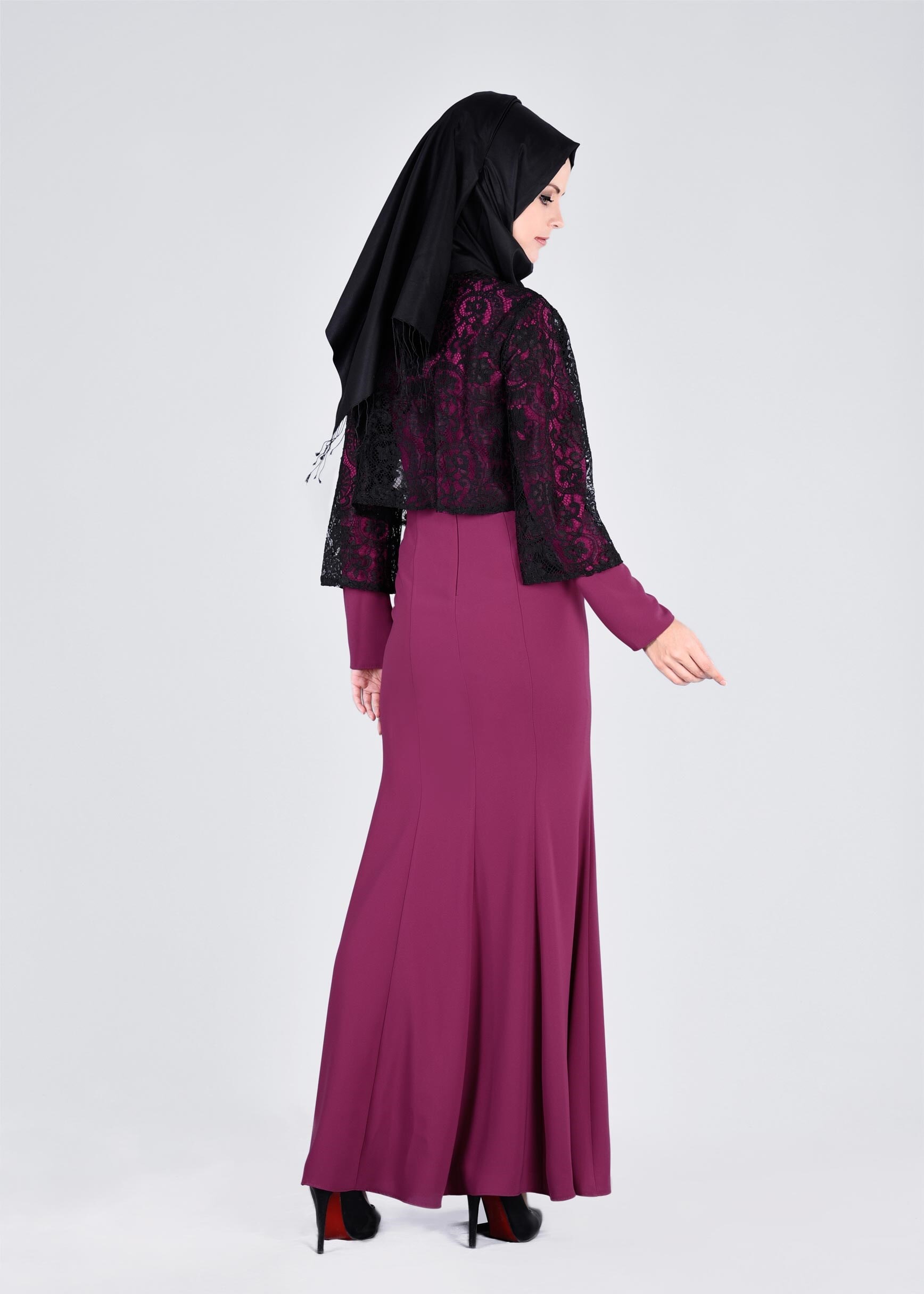 Tesettür giyim MOR 4560 ELVAN 3731 2&prime;Lİ TESETTÜR ELBİSE 38/44 TEK38