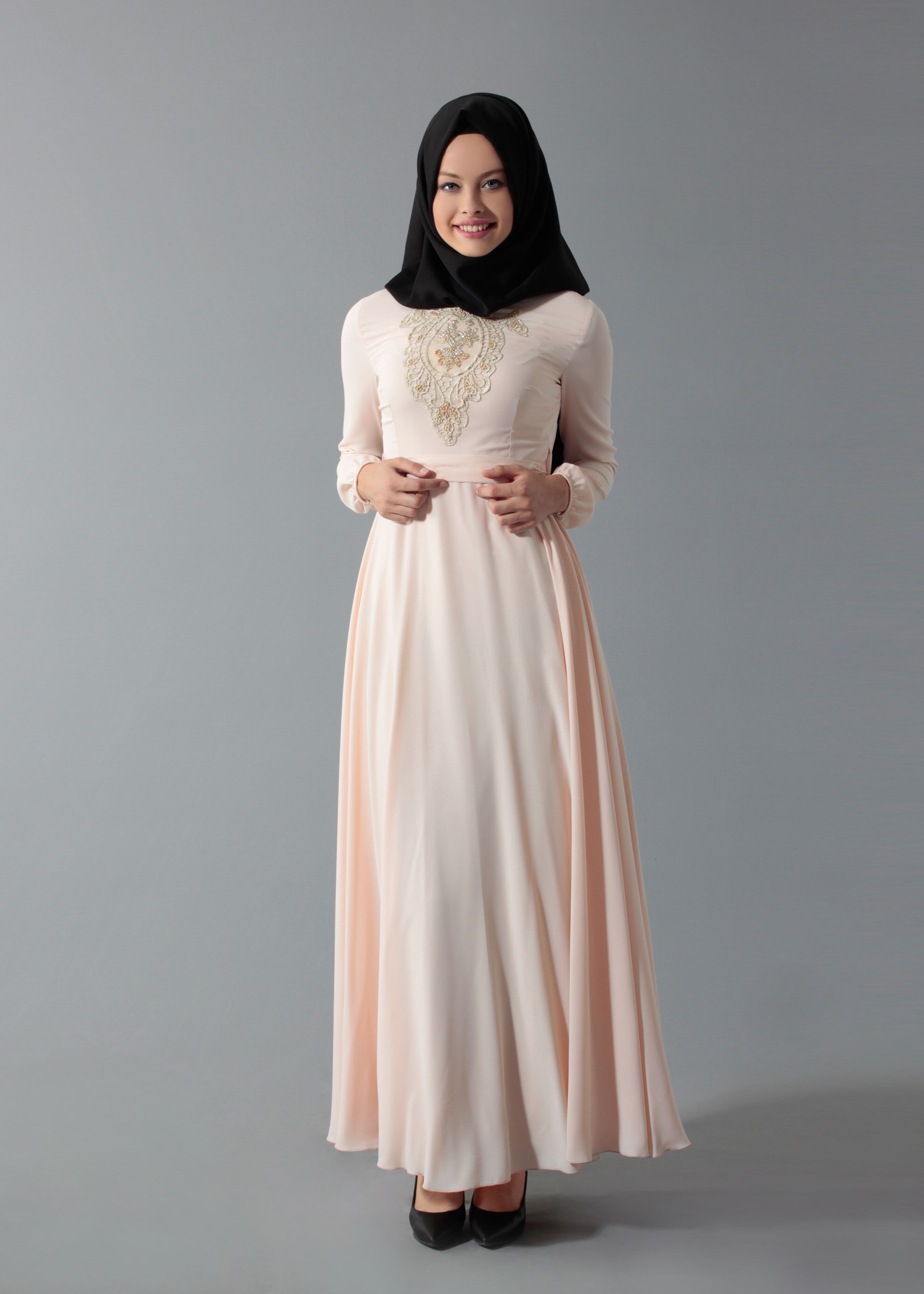 Tesettür giyim PEMBE 4567 6384 Tesettür Elbise 38/44 TEK40