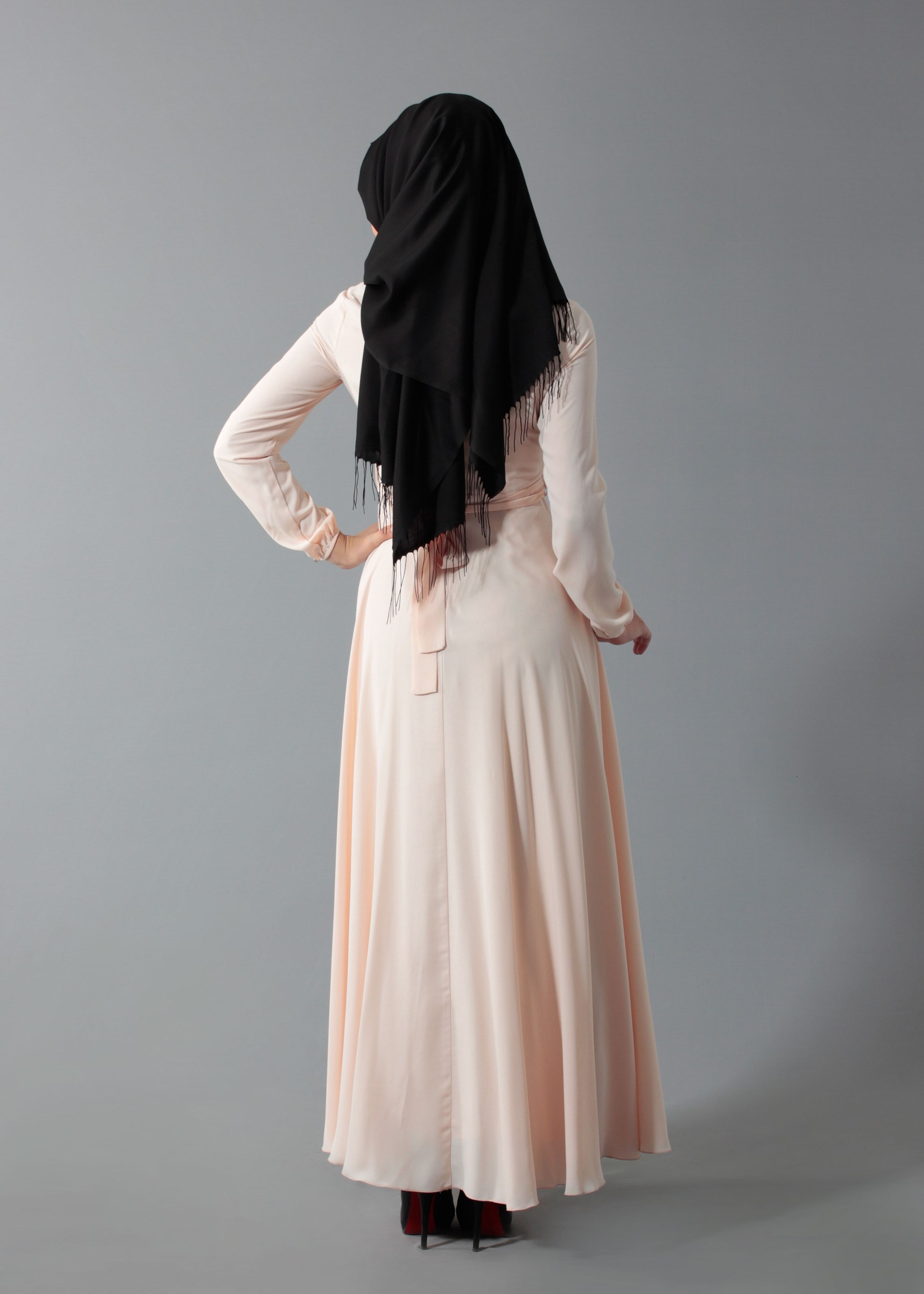 Tesettür giyim PEMBE 4567 6384 Tesettür Elbise 38/44 TEK40