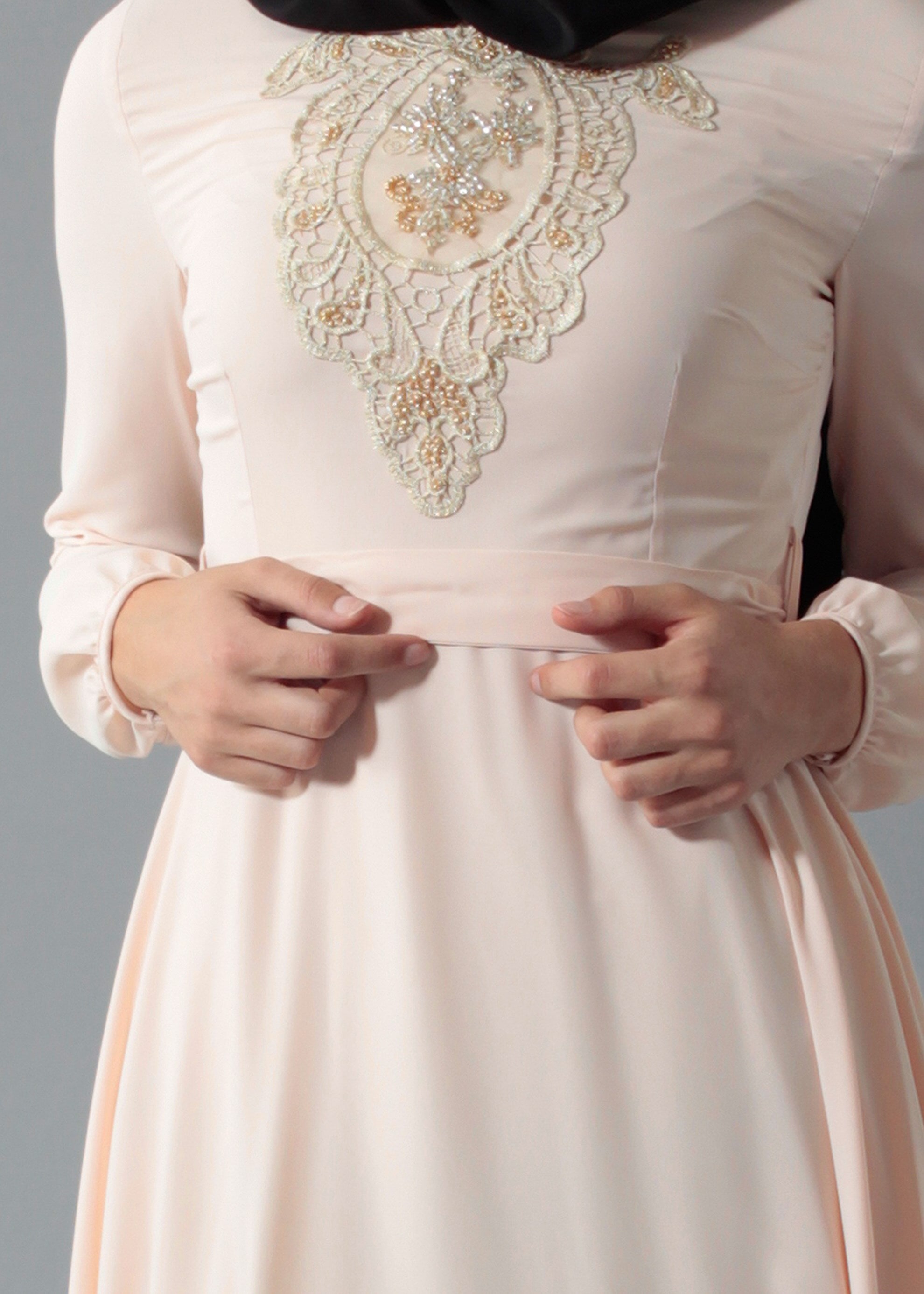 Tesettür giyim PEMBE 4567 6384 Tesettür Elbise 38/44 TEK40