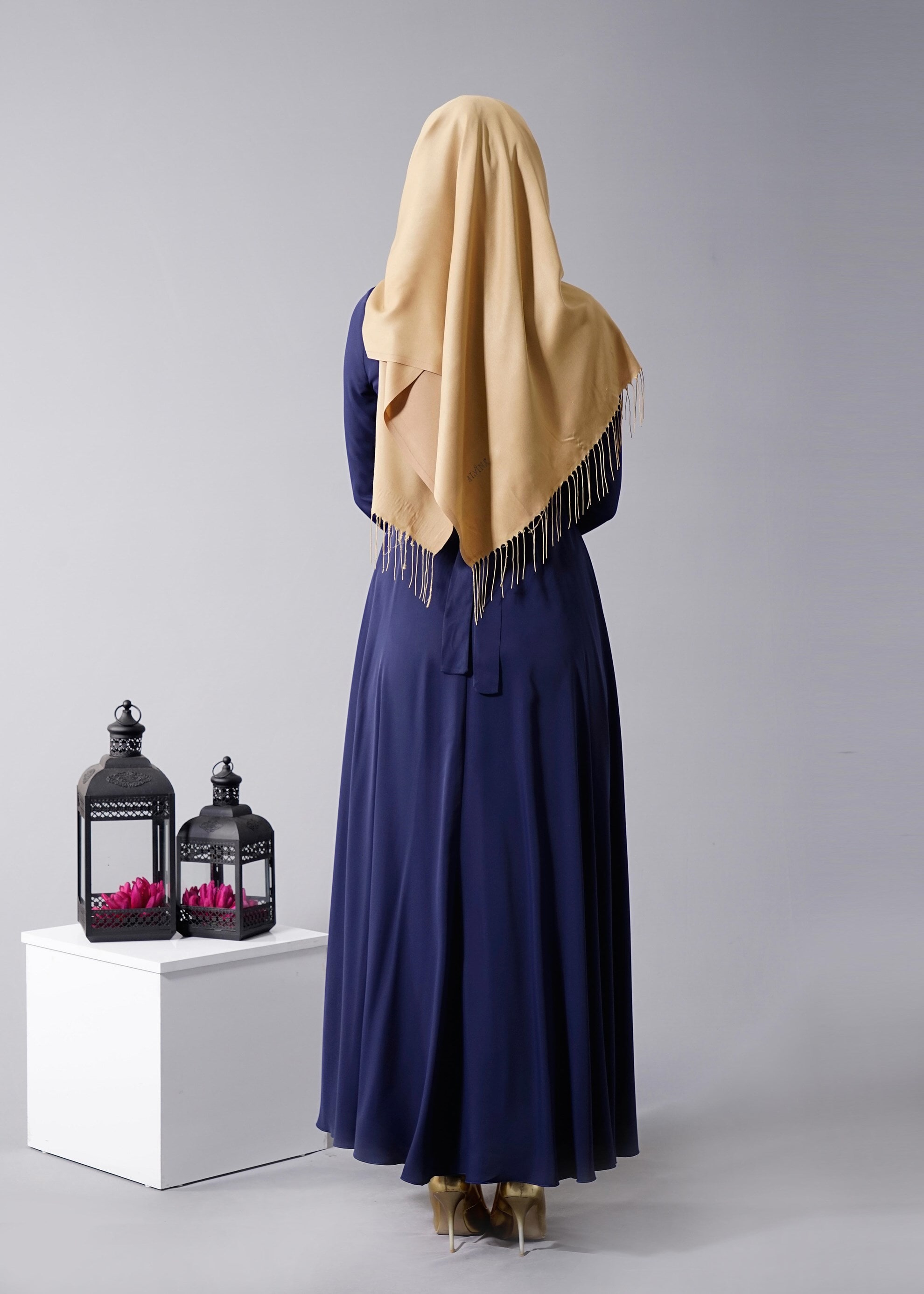 Tesettür giyim LACİVERT 4567 6384 Tesettür Elbise 38/44 TEK40