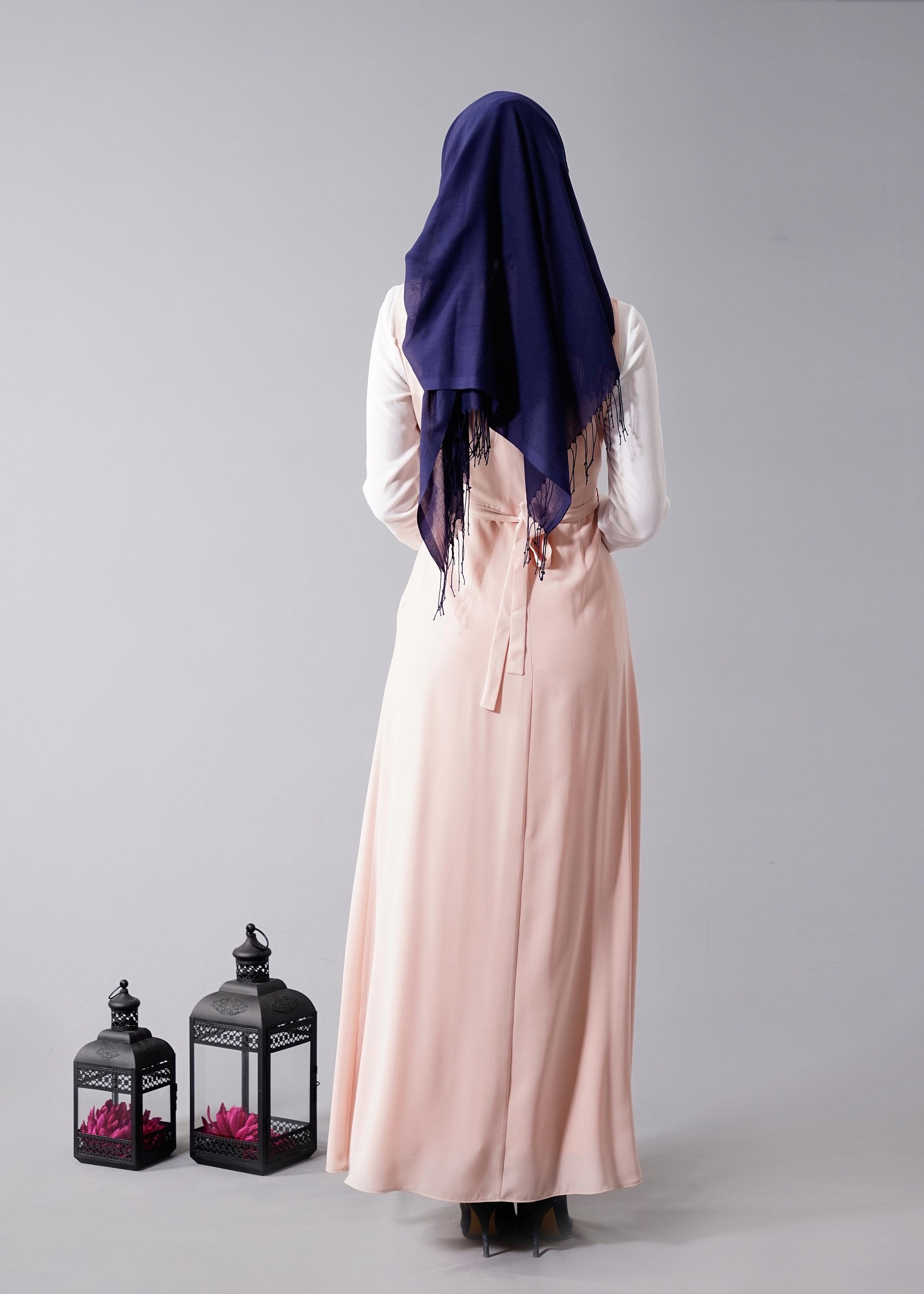 Tesettür giyim PUDRA 4568 New Alya 2&prime;li Tesettür Elbise 38/44 TEK40