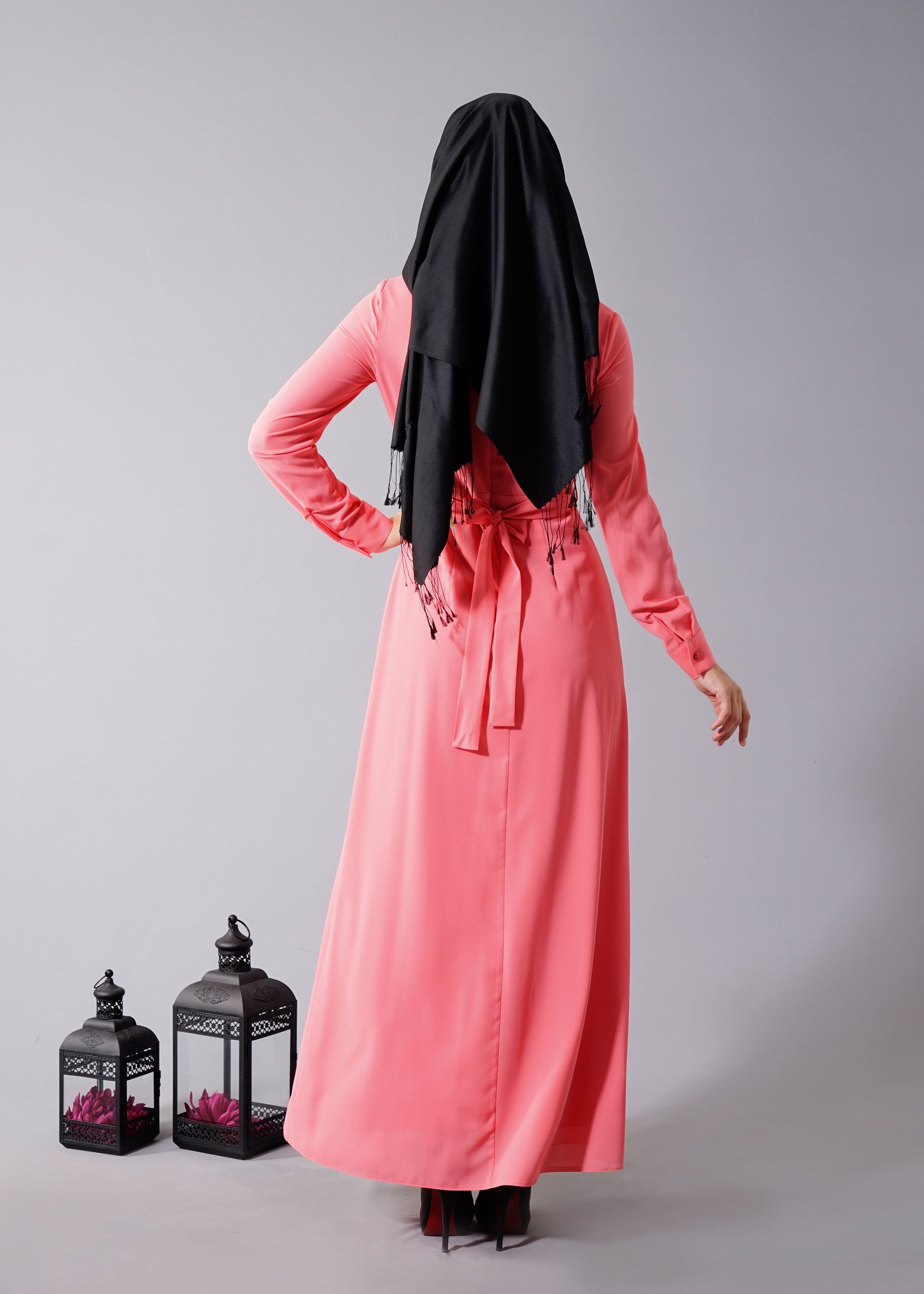 Tesettür giyim MERCAN 4610 Nişantaşı Tesettür Elbise  36/44 TEK38